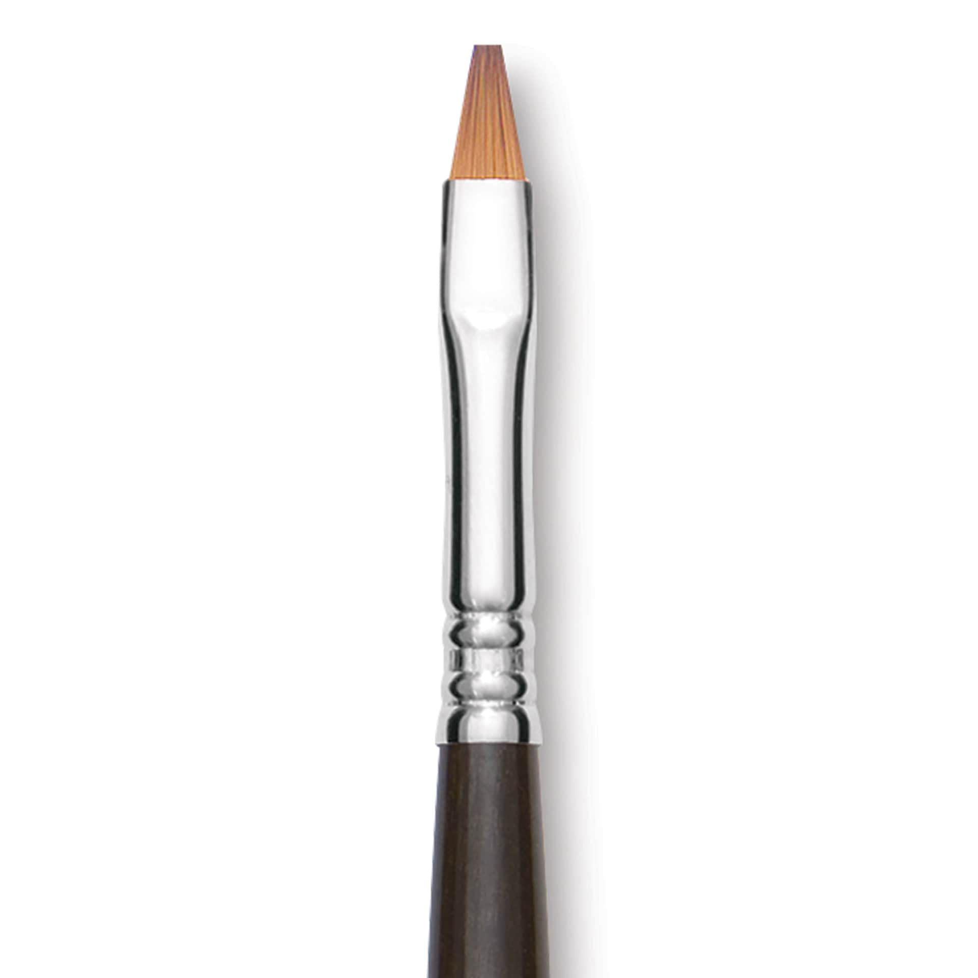 Escoda Prado Tame Synthetic Brush - Bright, Long Handle, Size 6 (Close-up of brush)