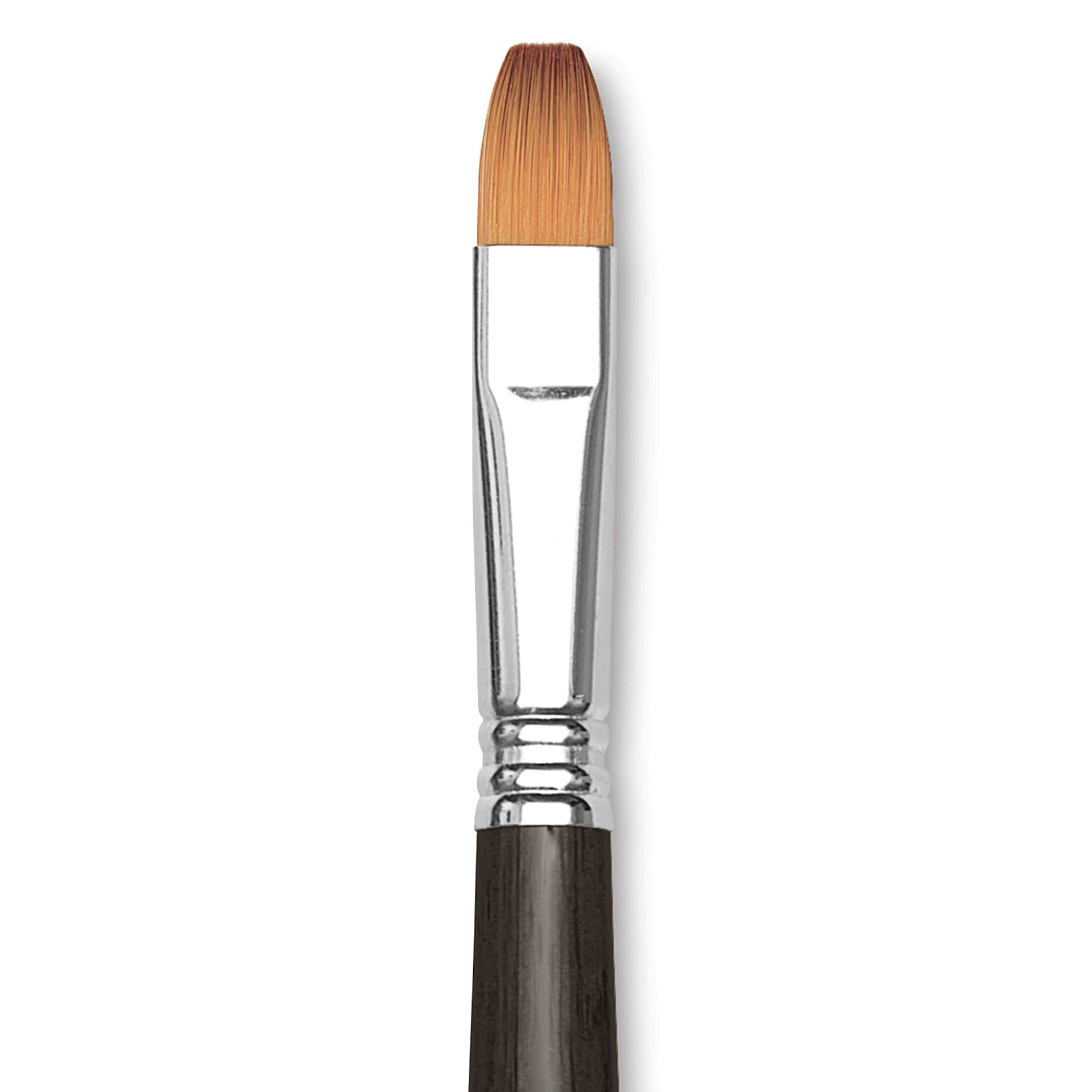 Escoda Prado Tame Synthetic Brush - Bright, Long Handle, Size 14 (Close-up of brush)