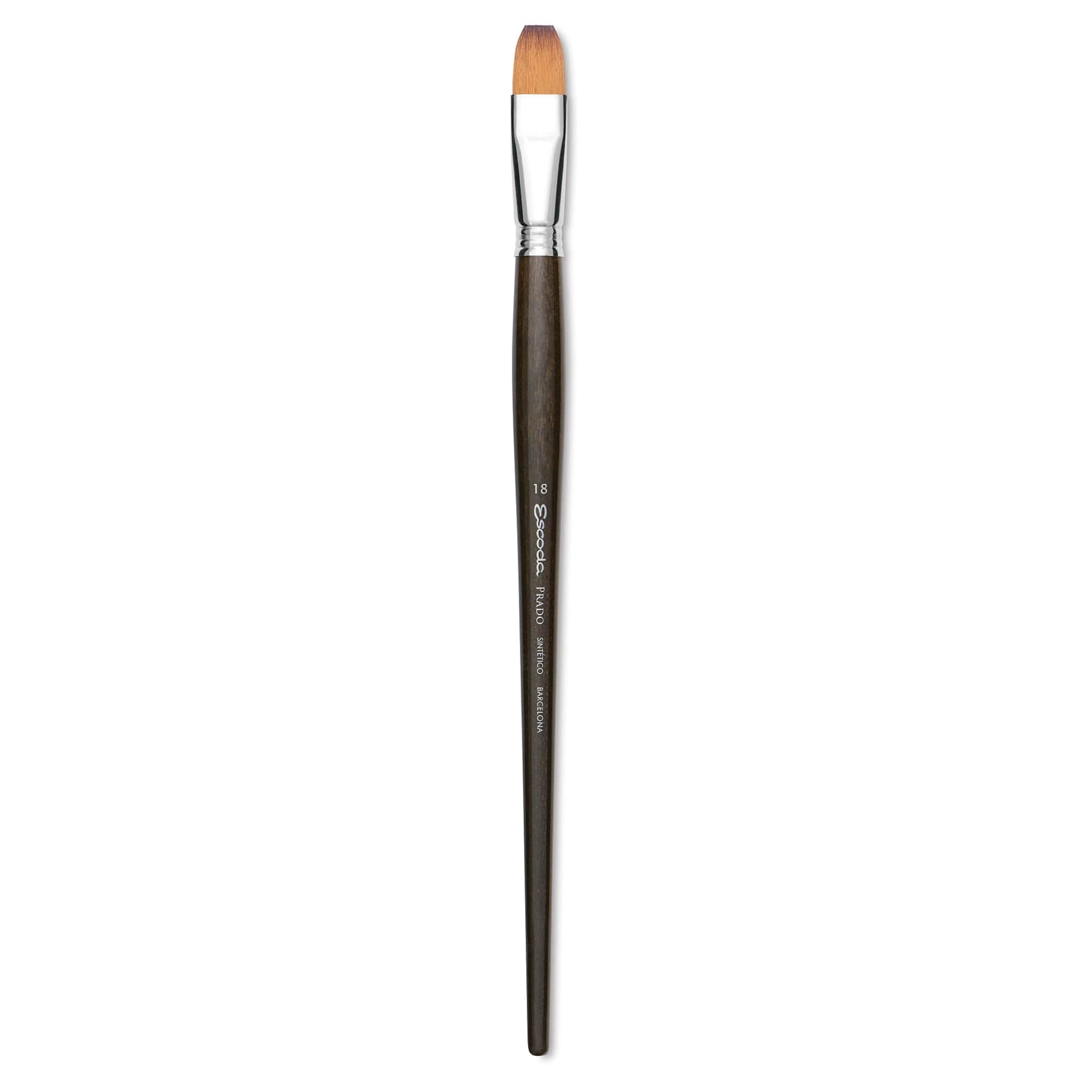 Escoda Prado Tame Synthetic Brush - Bright, Long Handle, Size 18