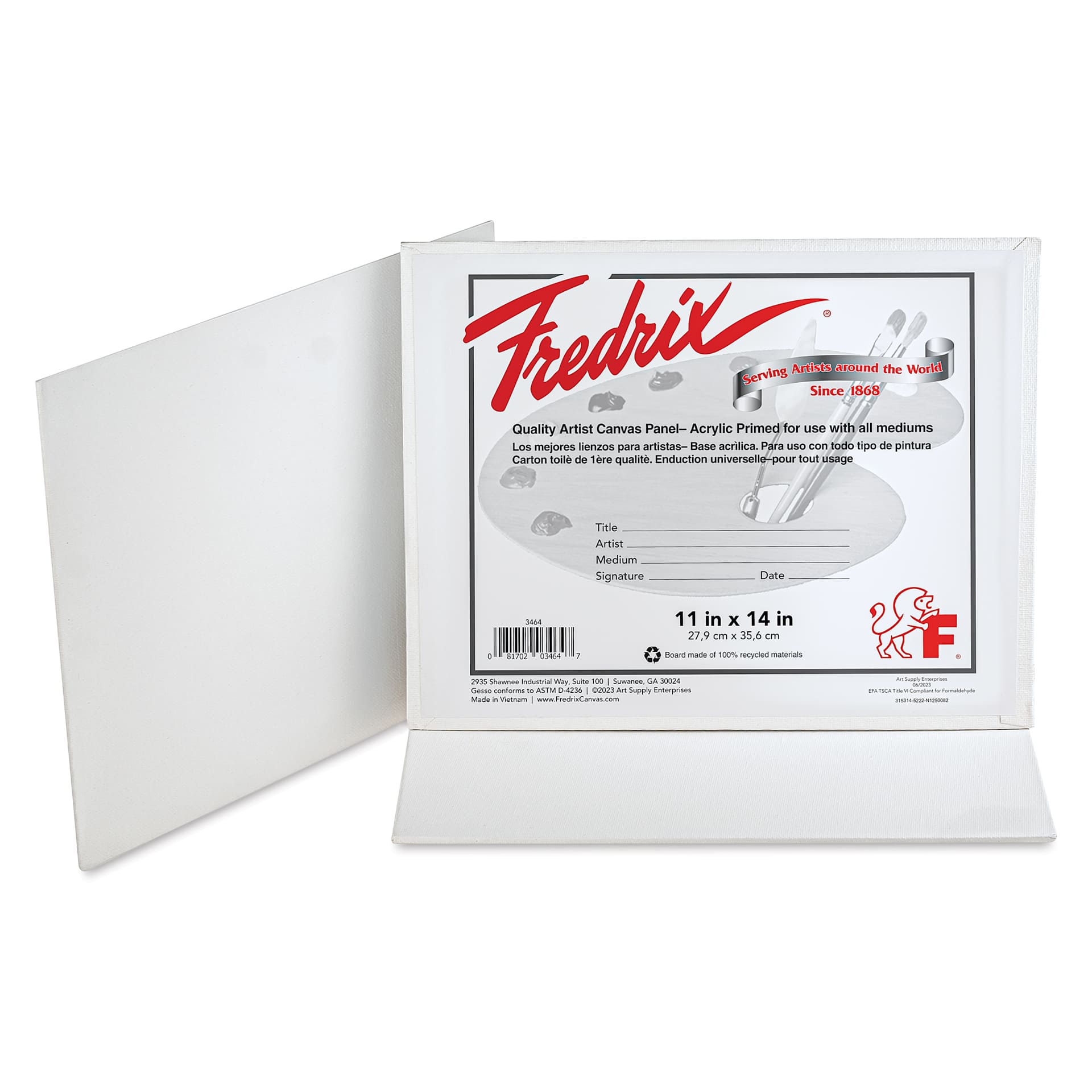 Fredrix Artist Series Standard Canvas Panels - 11" x 14", Pkg of 3