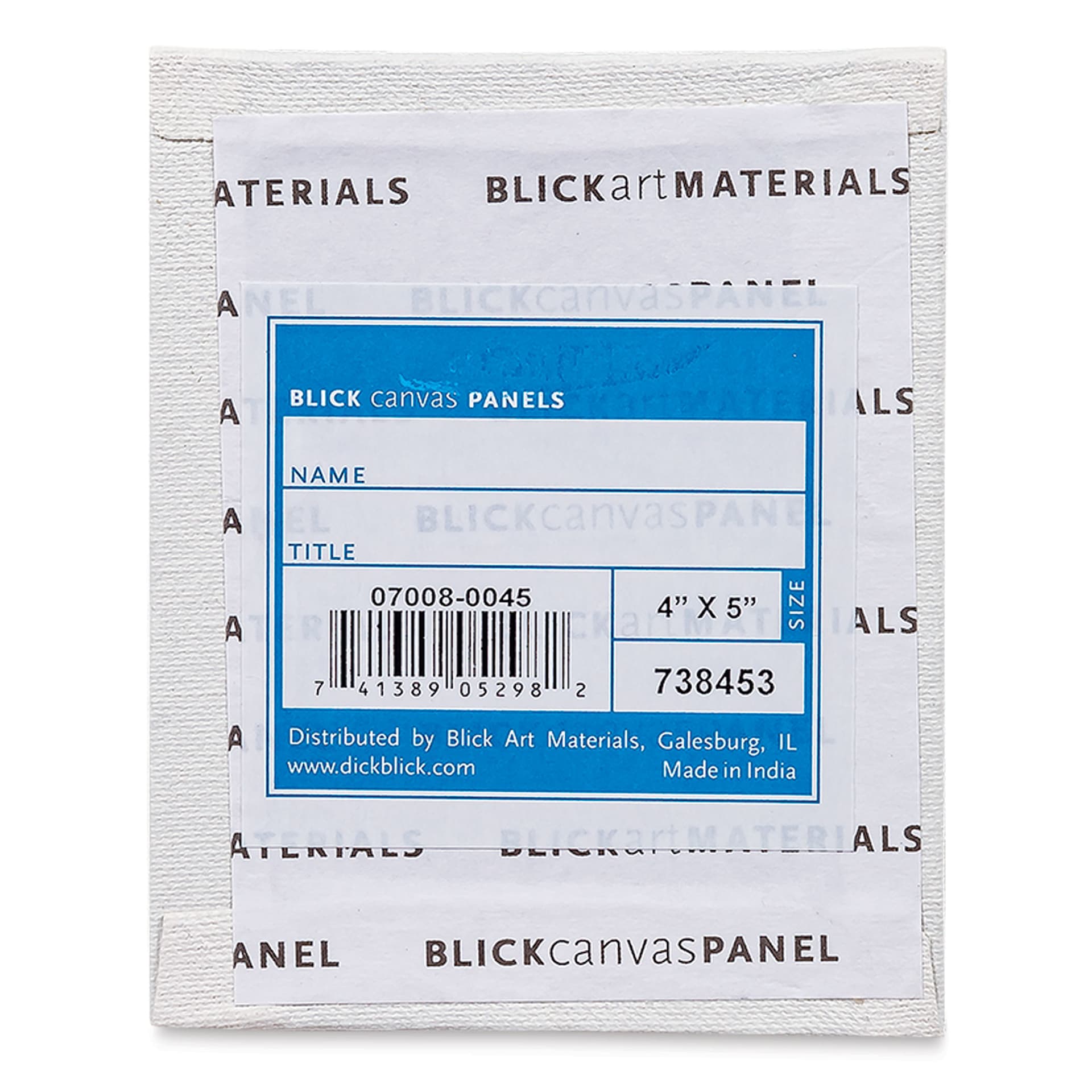 Blick Studio Cotton Canvas Panel - 4" x 5" back