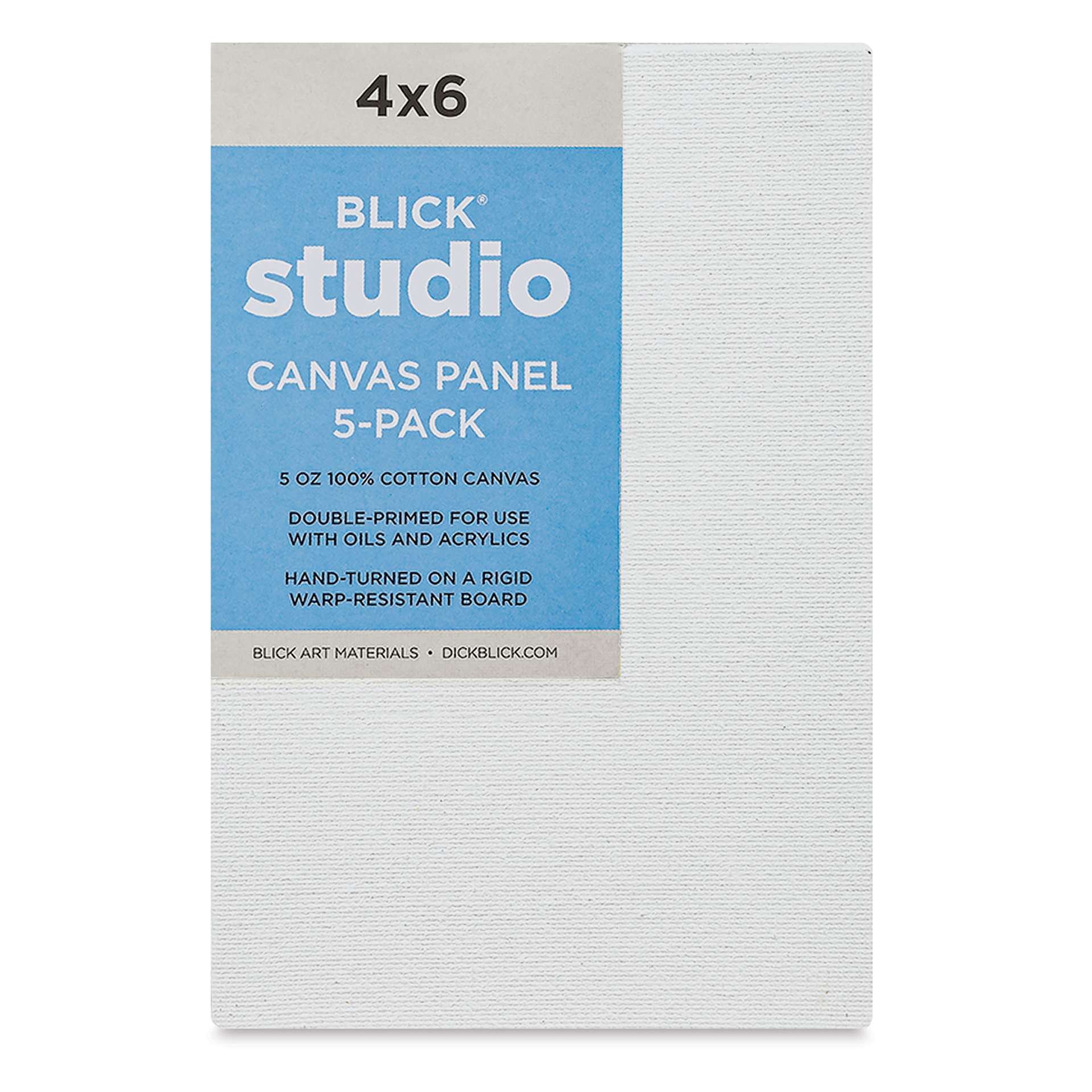 Blick Studio Cotton Canvas Panels - 4" x 6", Pkg of 5