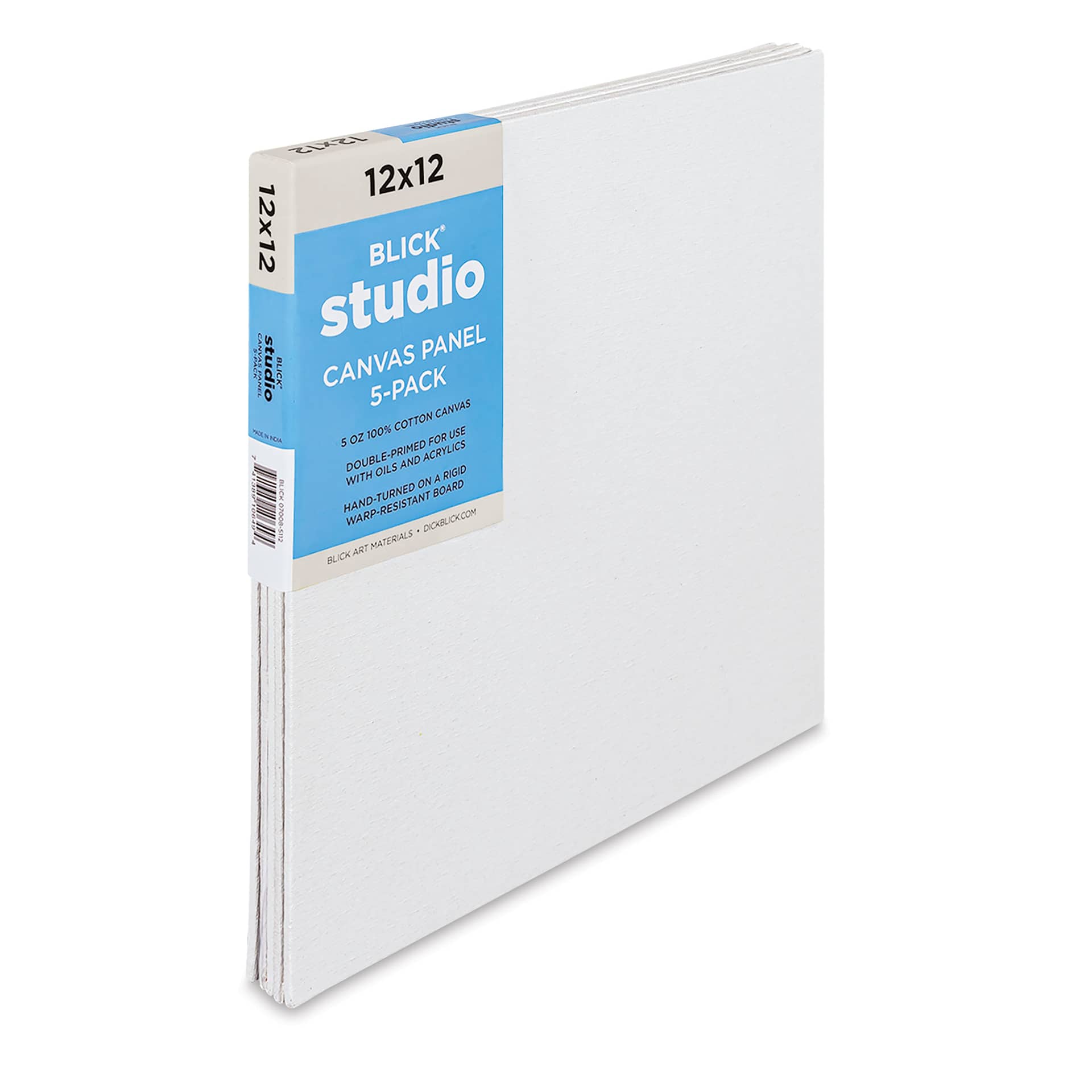 Blick Studio Cotton Canvas Panels - 12" x 12", Pkg of 5