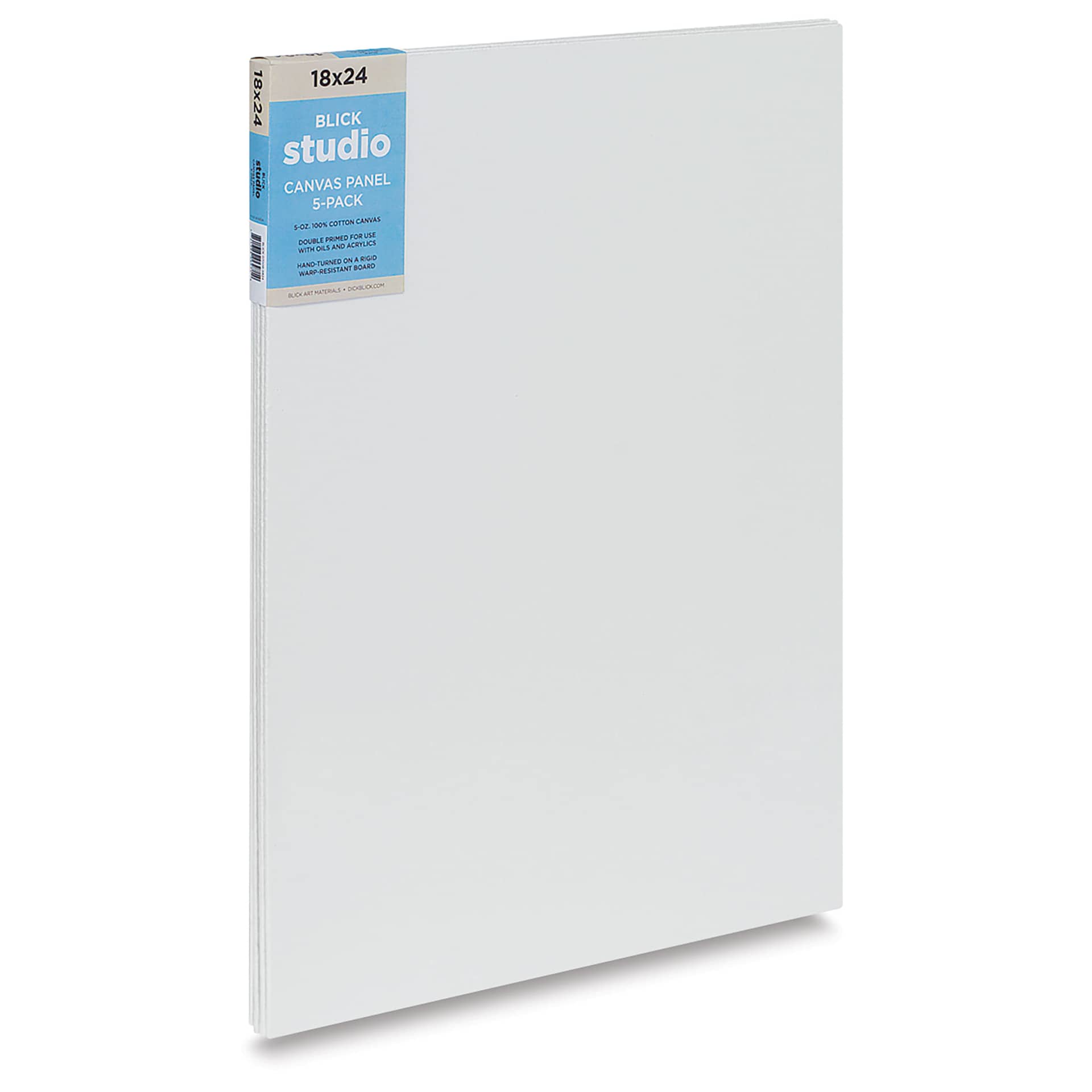 Blick Studio Cotton Canvas Panels - 18" x 24", Pkg of 5