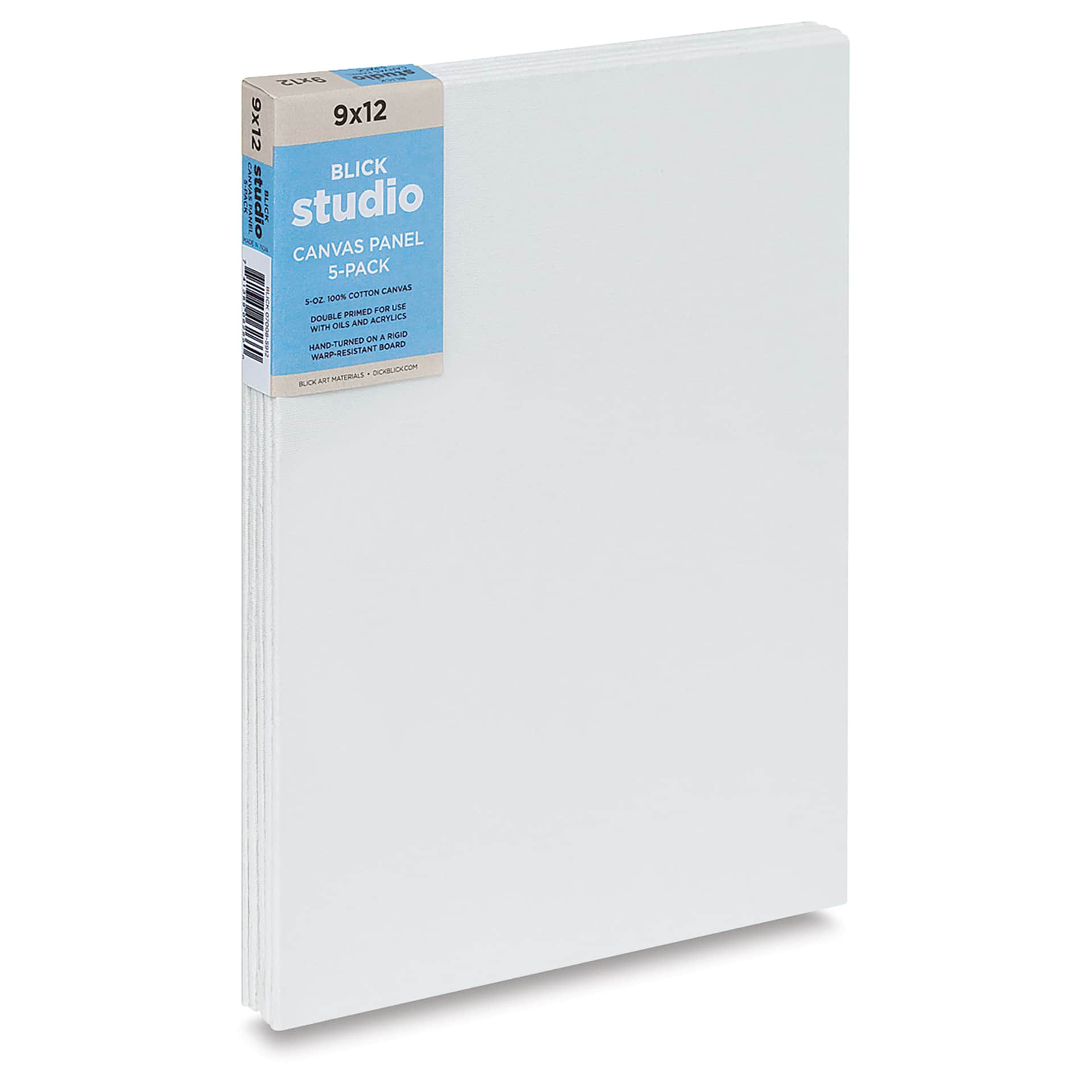 Blick Studio Cotton Canvas Panels - 9" x 12", Pkg of 5