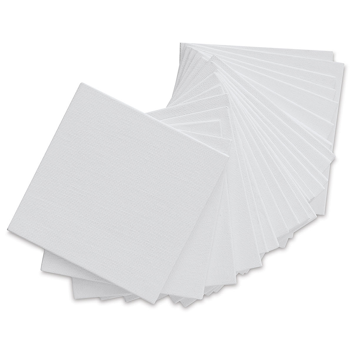 Blick Economy Cotton Canvas Panel Classroom Pack - 4" x 4", Class Pack of 24 fanned out Blick Economy Cotton Canvas Panel Classroom Pack - 4" x 4", Class Pack of 24 fanned out