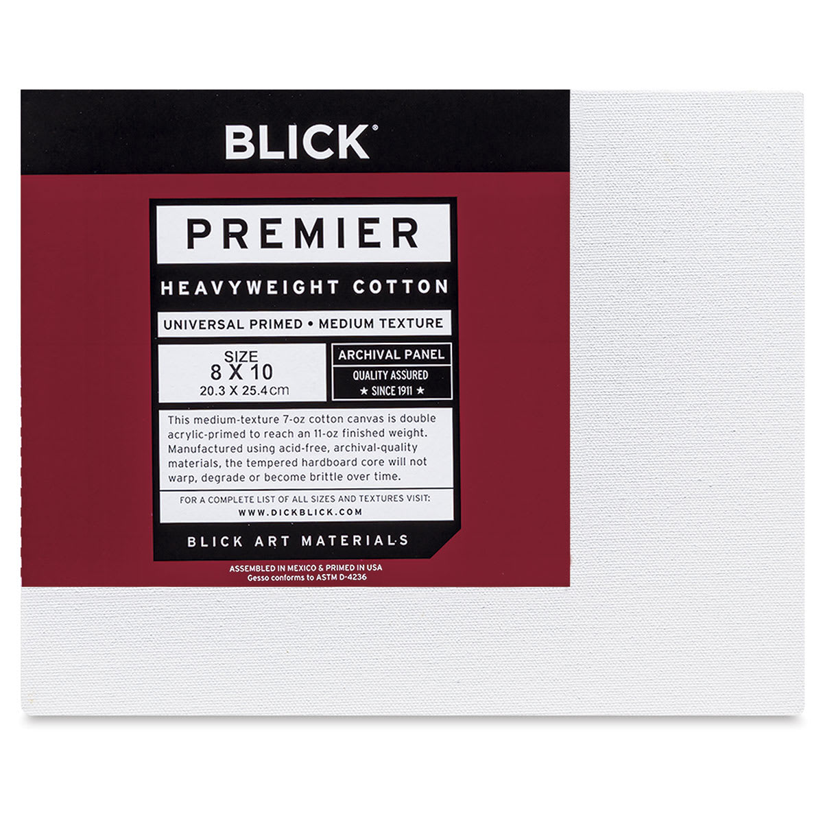 Front of a Blick Heavyweight Cotton Archival Panel - 8" x 10"