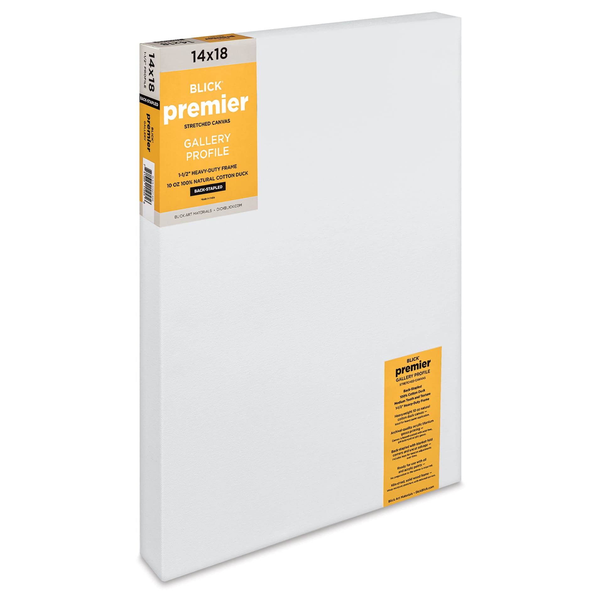 Blick Premier Stretched Cotton Canvas - Gallery Profile, Back-Stapled, 14" x 18" Blick Premier Stretched Cotton Canvas - Gallery Profile, Back-Stapled, 14" x 18"