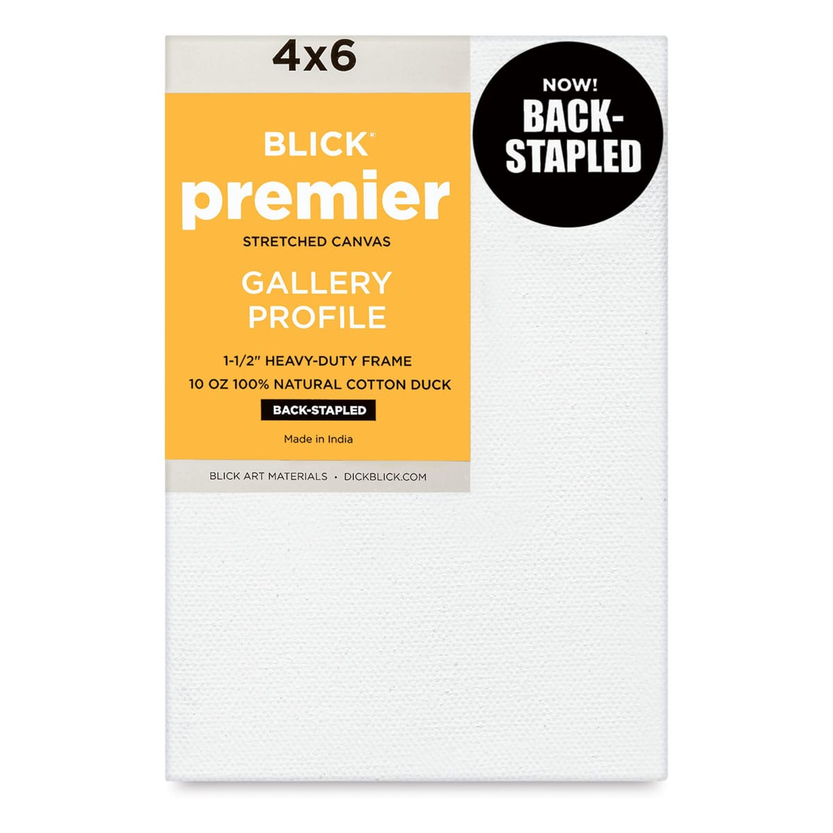 Blick Premier Stretched Cotton Canvas - Gallery Profile, Back-Stapled, 4" x 6" (front)