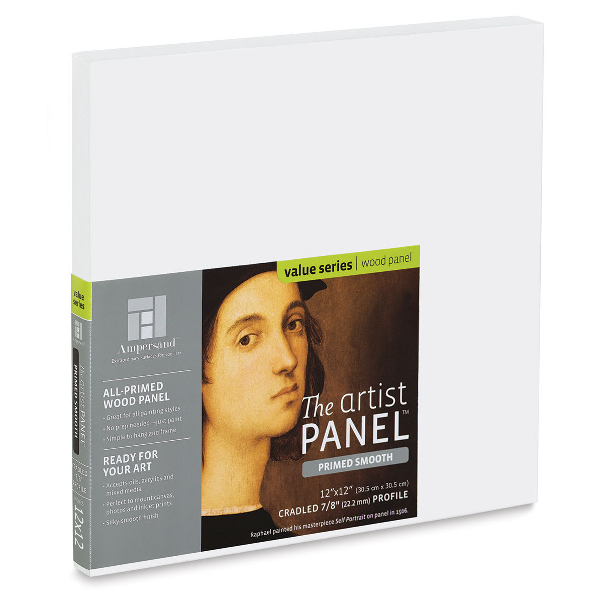 Ampersand Value Series Artist Panel - Smooth, 12" x 12", 7/8" Cradle