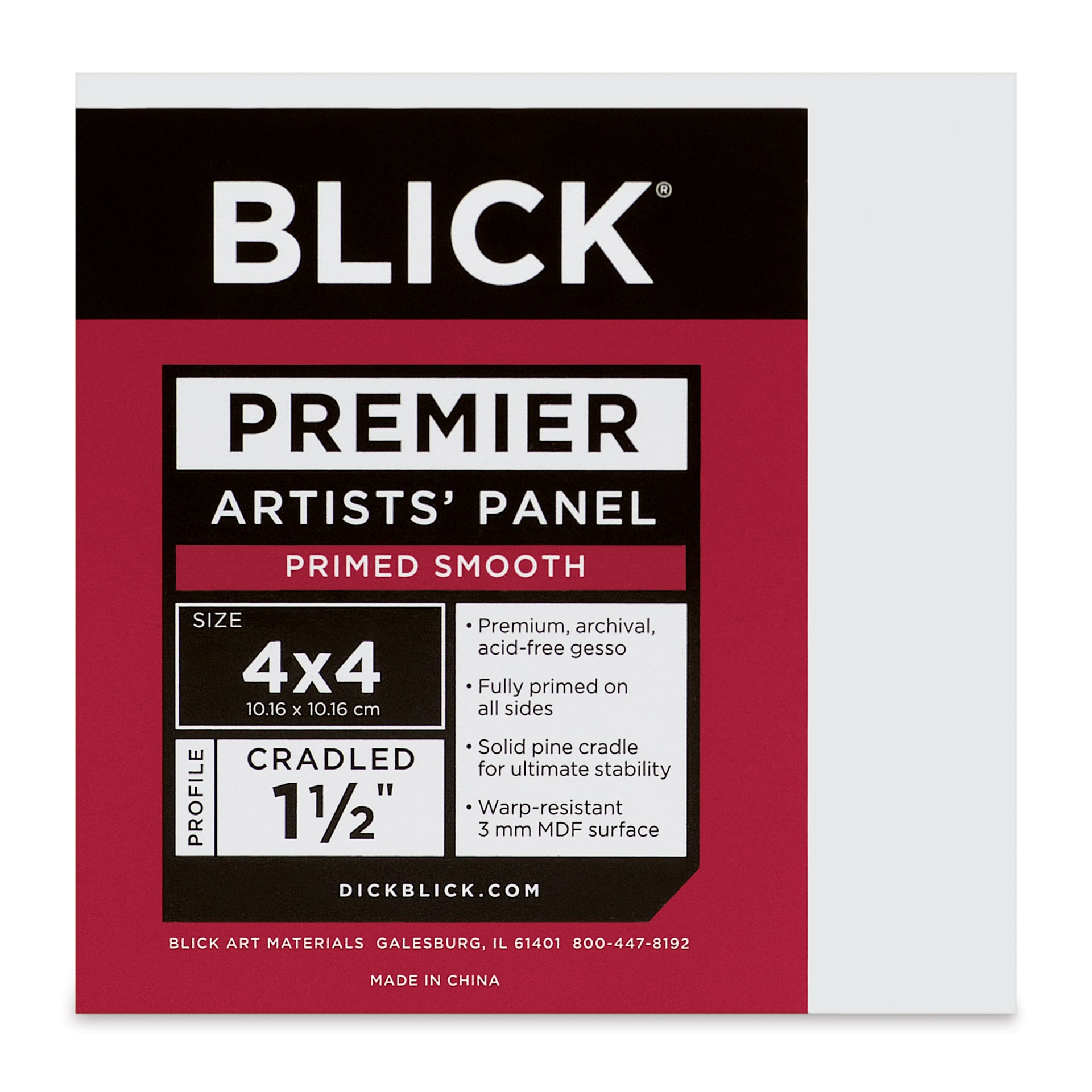 Blick Premier Artists' Panel - Gallery Cradle, 1-1/2", 4" x 4"