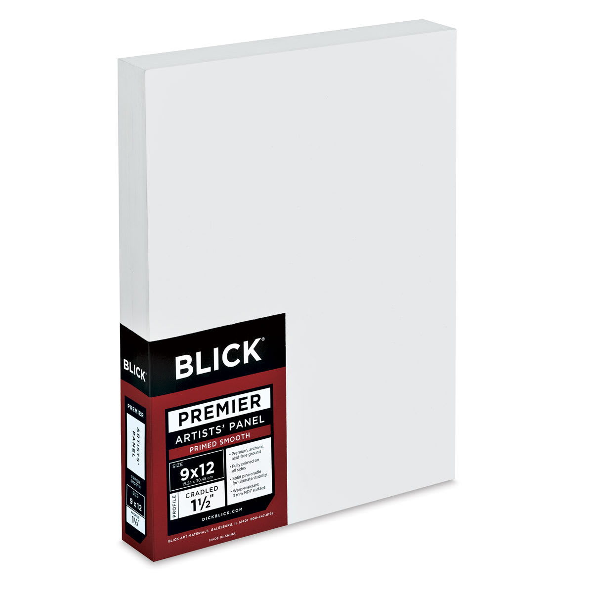 Blick Premier Artists' Panels - Upright Angled view of 1 1/2" profile showing thickness Blick Premier Artists' Panels - Upright Angled view of 1 1/2" profile showing thickness