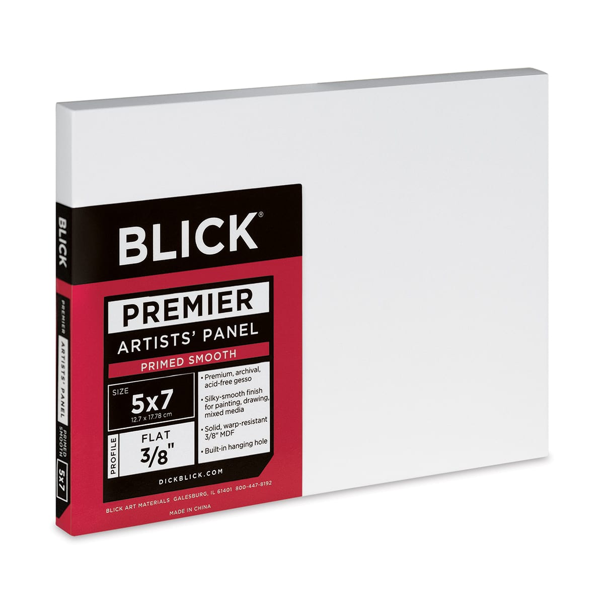 Blick Premier Artists' Panel - Flat, 3/8", 5" x 7" side view