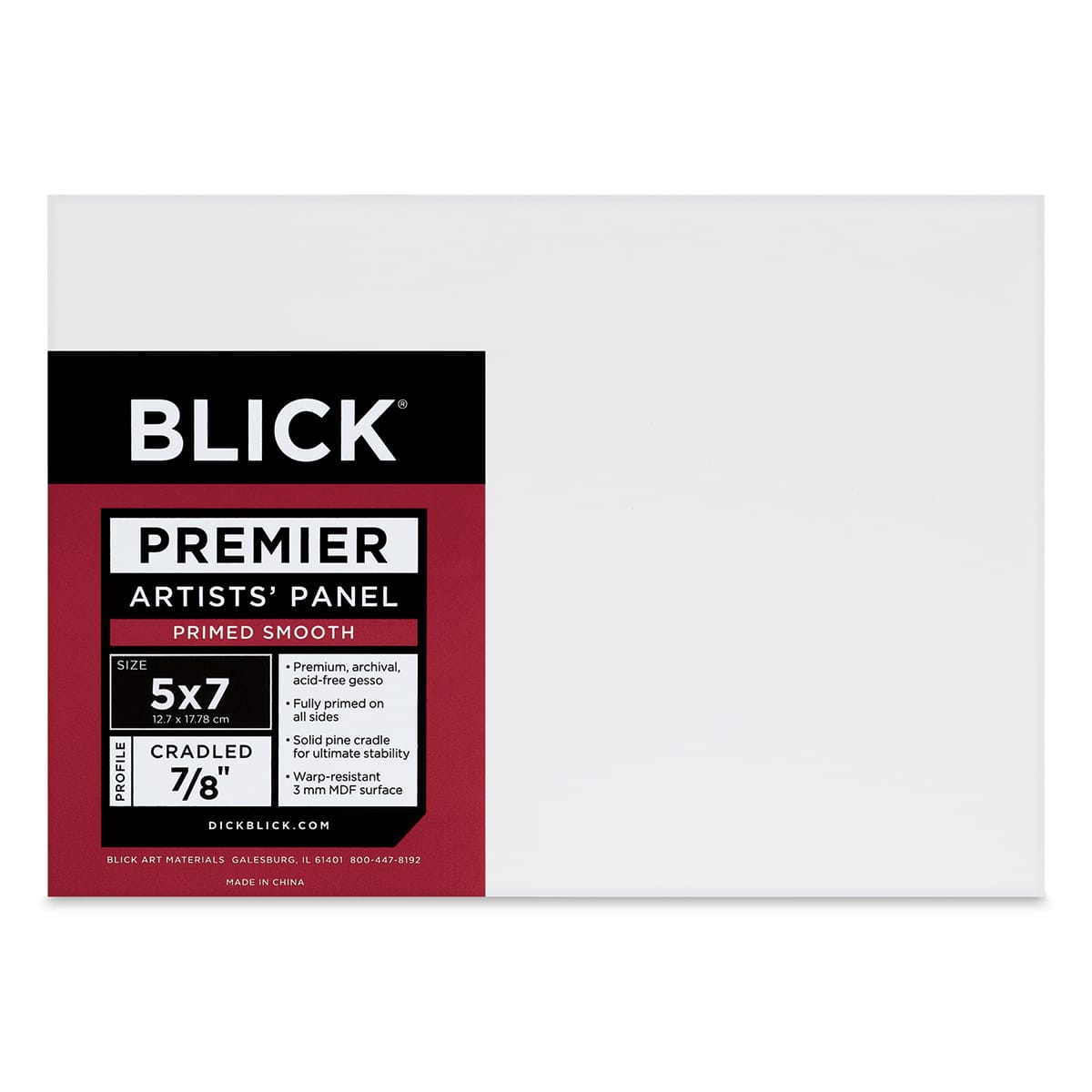 Blick Premier Artists' Panel - Traditional Cradle, 7/8", 5" x 7"