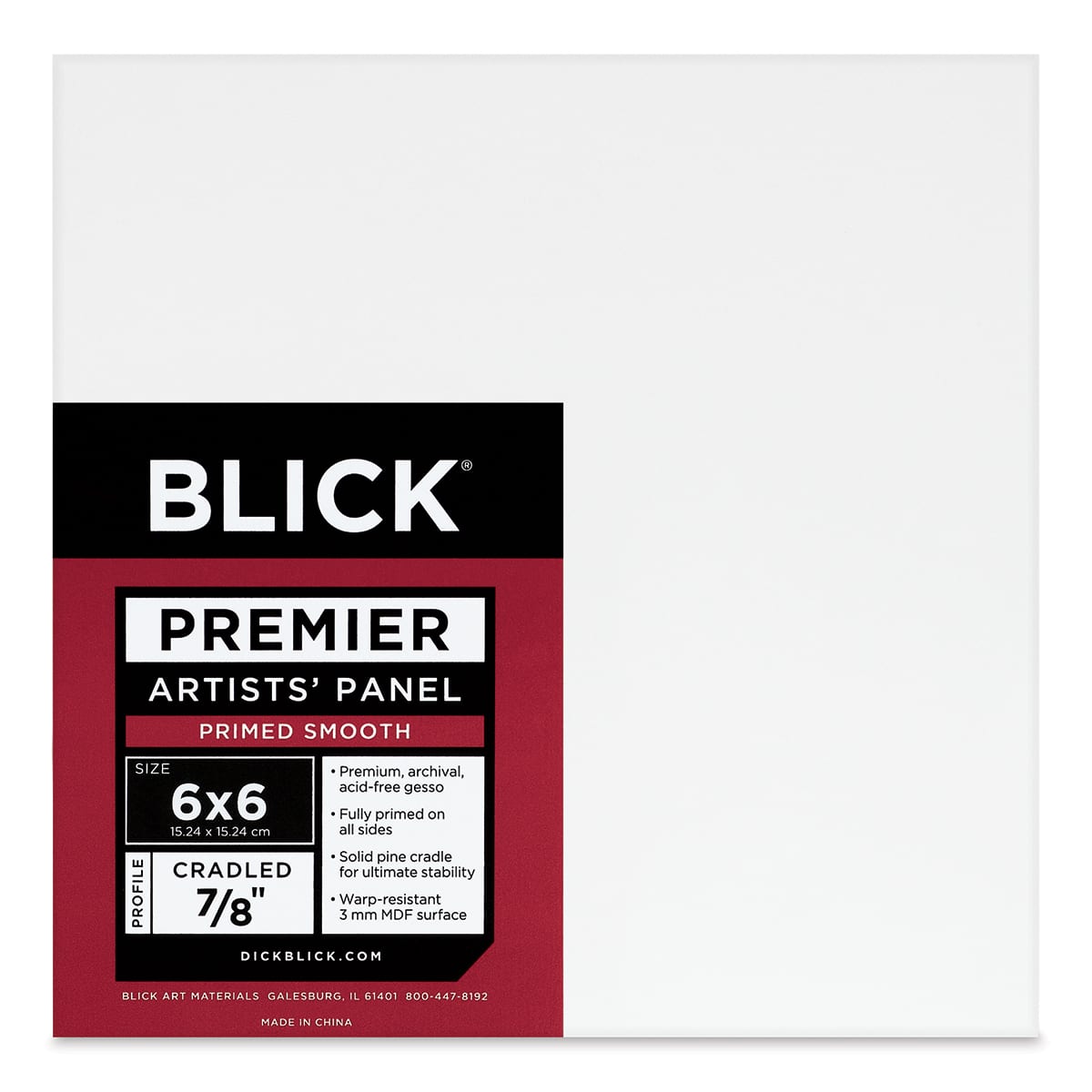 Blick Premier Artists' Panel - Traditional Cradle, 7/8", 6" x 6"