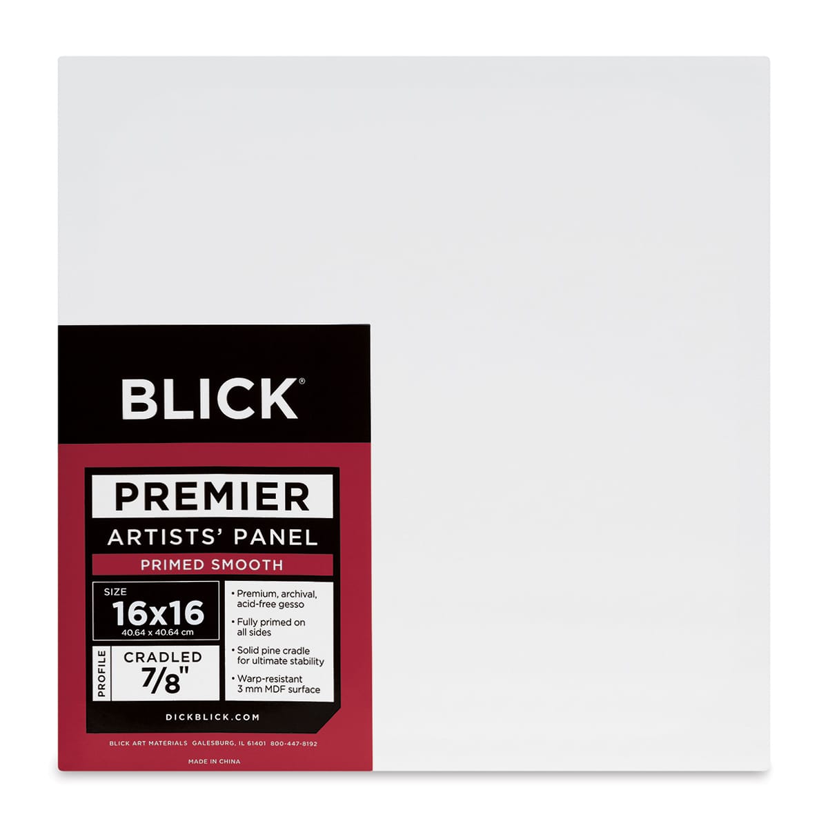 Blick Premier Artists' Panel - Traditional Cradle, 7/8", 16" x 16"