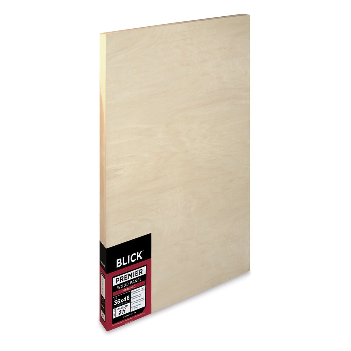 Blick Premier Wood Panel - 36'' x 48'', 2-1/2'' Extra Deep Profile, Cradled (side view)