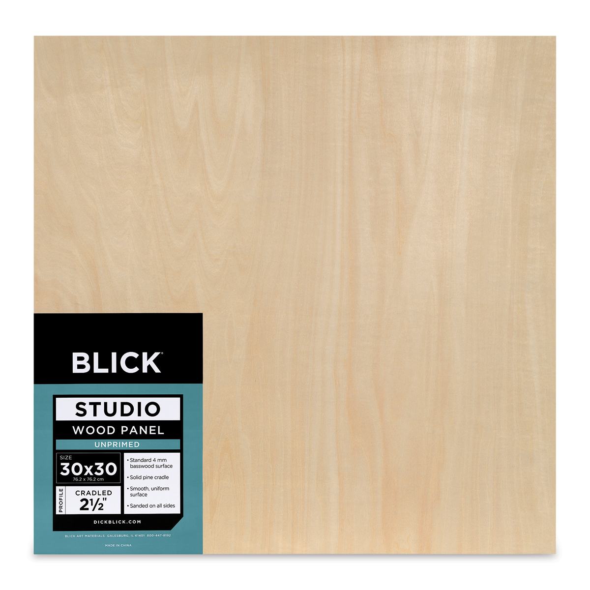 Blick Studio Artists' Wood Panels - Extra Deep Cradle Panel, 30" x 30", 2-1/2" Cradle, front