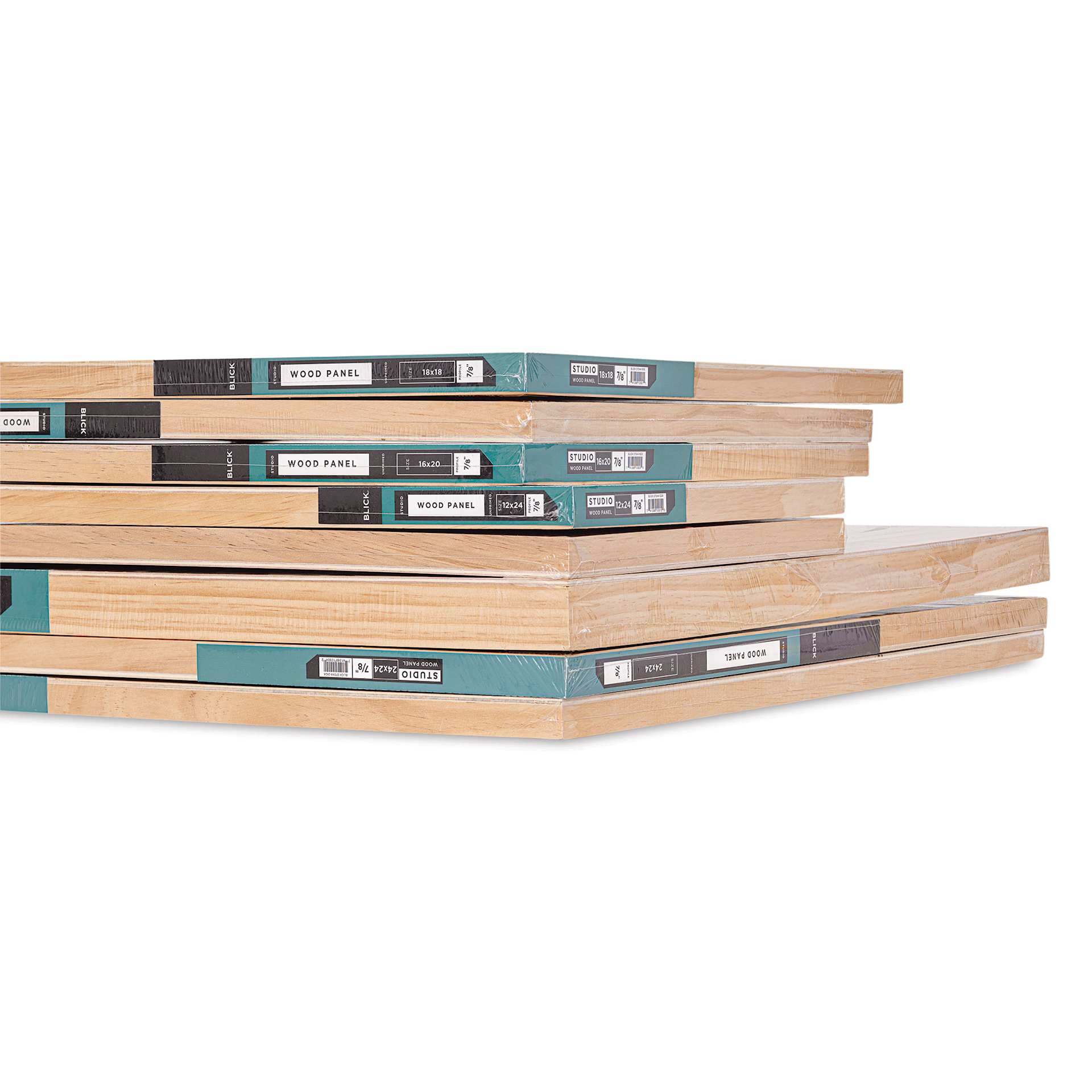 Blick Imperfect Wood Panels, stack with warped panels 