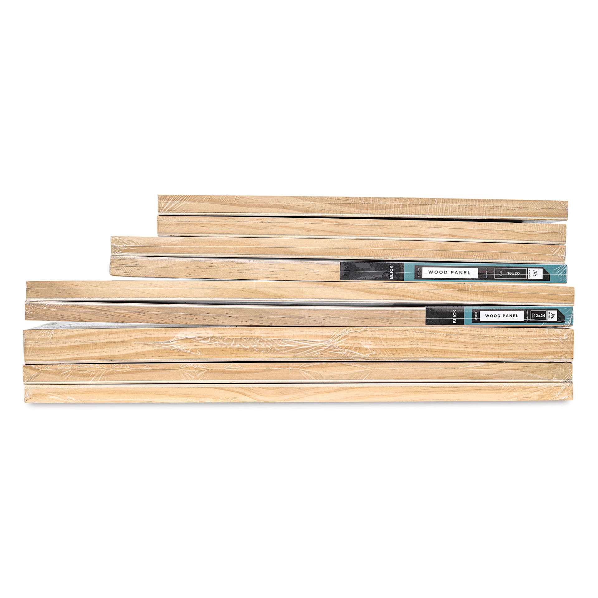 Blick Imperfect Wood Panels, stacked panels