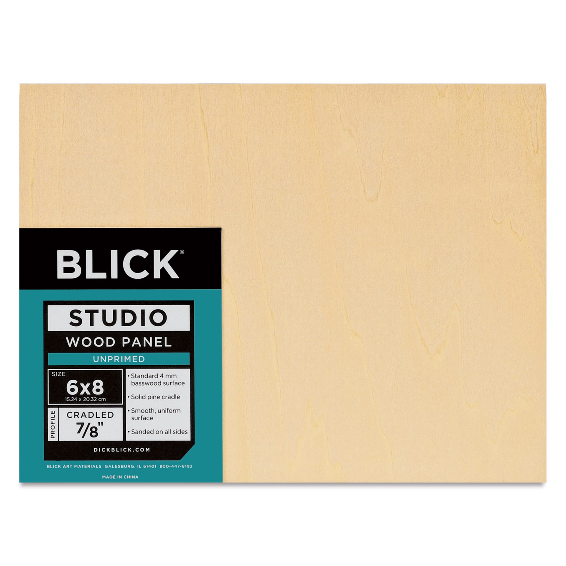 Blick Studio Artists' Wood Panel - Flat Cradle, 6" x 8", 7/8" Cradle, front