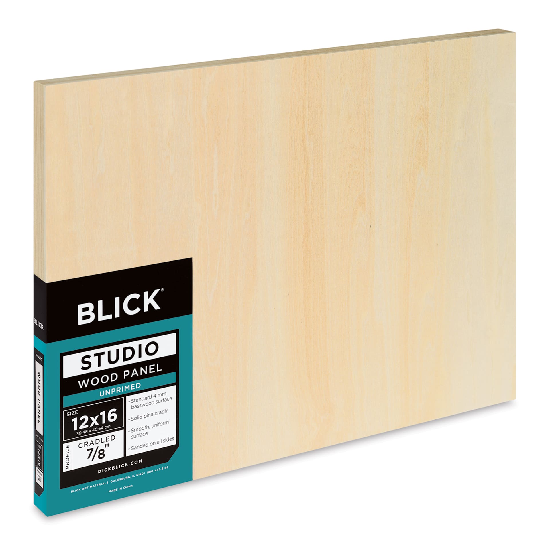 Blick Studio Artists' Wood Panel - Flat Cradle, 12" x 16", 7/8" Cradle