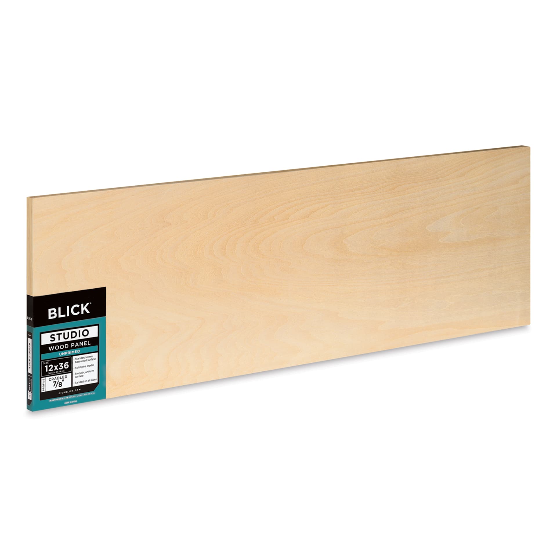 Blick Studio Artists' Wood Panel - Flat Cradle, 12" x 36", 7/8" Cradle
