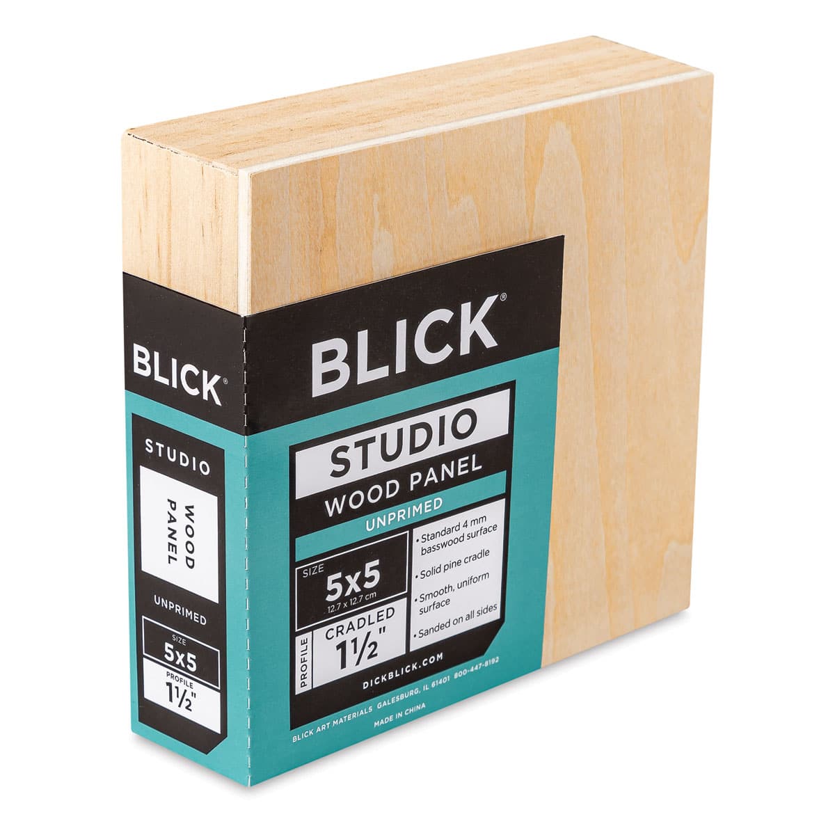 Blick Studio Artists' Wood Panel - Gallery Cradle, 5" x 5", 1-1/2" Cradle