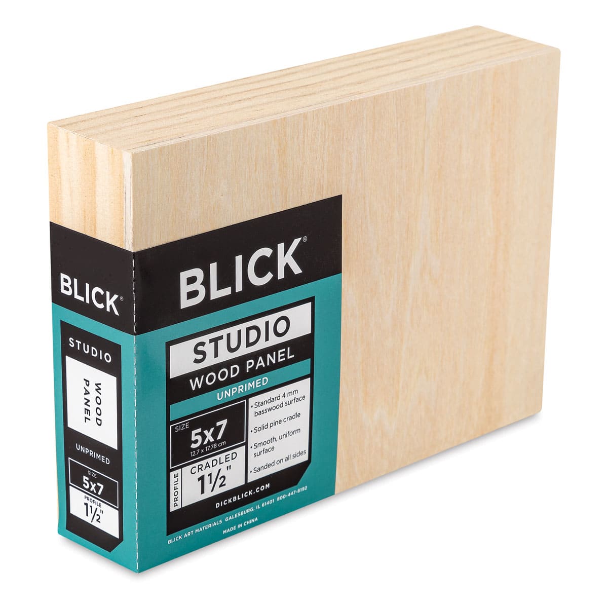 Blick Studio Artists' Wood Panel - Gallery Cradle, 5" x 7", 1-1/2" Cradle