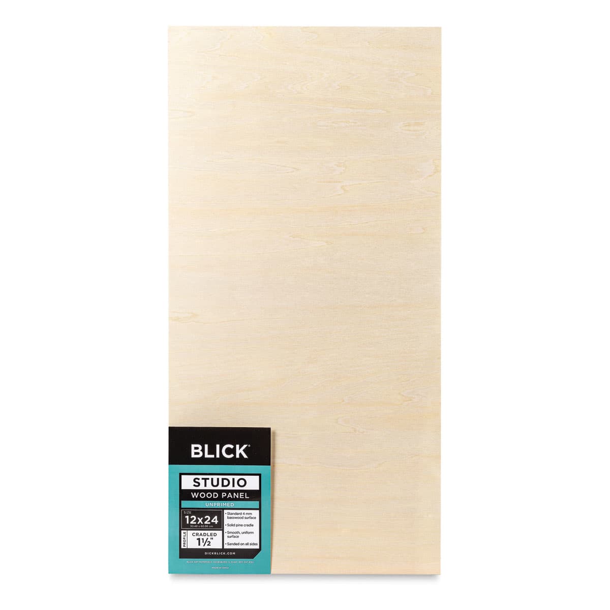 Blick Studio Artists' Wood Panels - Gallery Cradle, 12" x 24", 1-1/2" Cradle, front