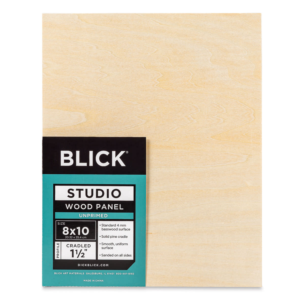Blick Studio Artists' Wood Panel - Gallery Cradle, 8" x 10", 1-1/2" Cradle, front