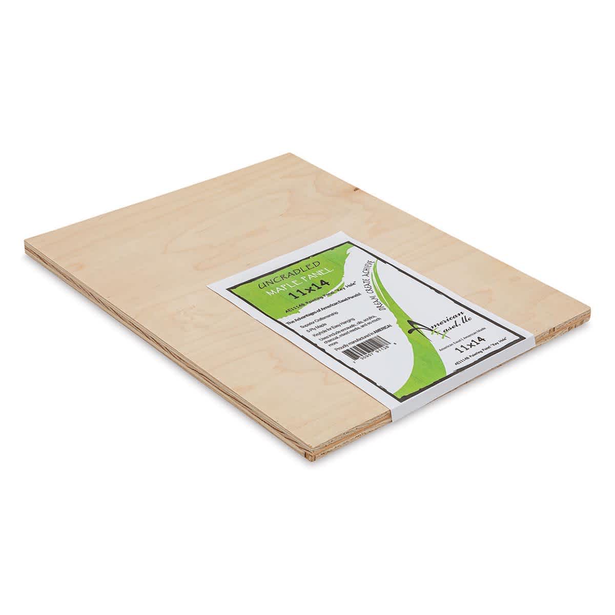 American Easel Maple Panel - 11" x 14", 1/2" Profile, Keyhole side view with label