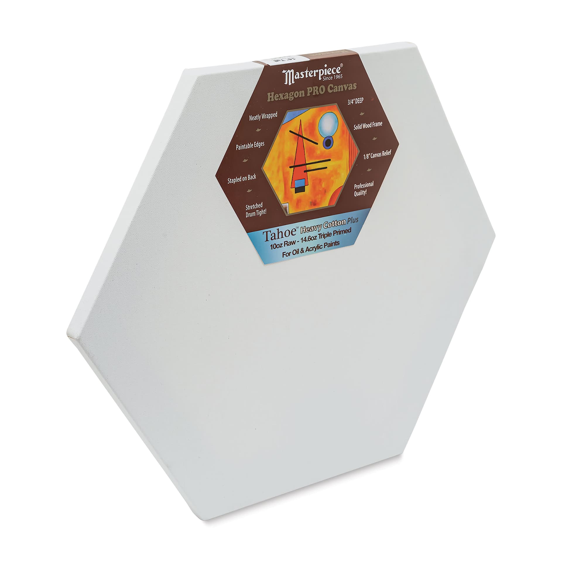 Masterpiece Tahoe Cotton Canvas Shape - Hexagon, 14" angled front view