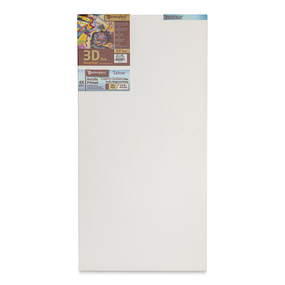 Masterpiece Tahoe Cotton Canvas - 15" x 30", 2-1/2" Profile, Acrylic Primed