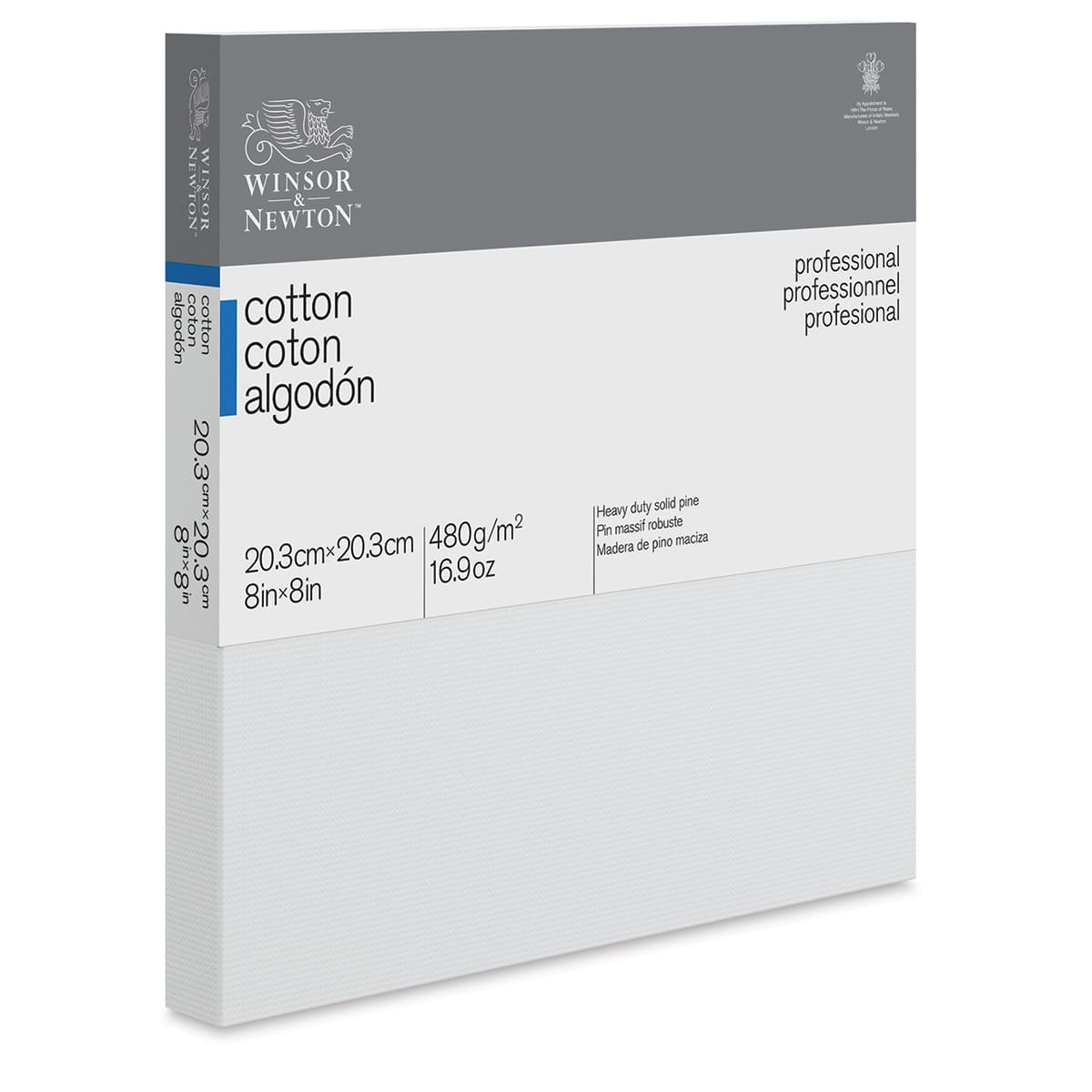 Professional Cotton Canvas - Angled view of Traditional profile Canvas with label
Professional Cotton Canvas - Angled view of Traditional profile Canvas with label