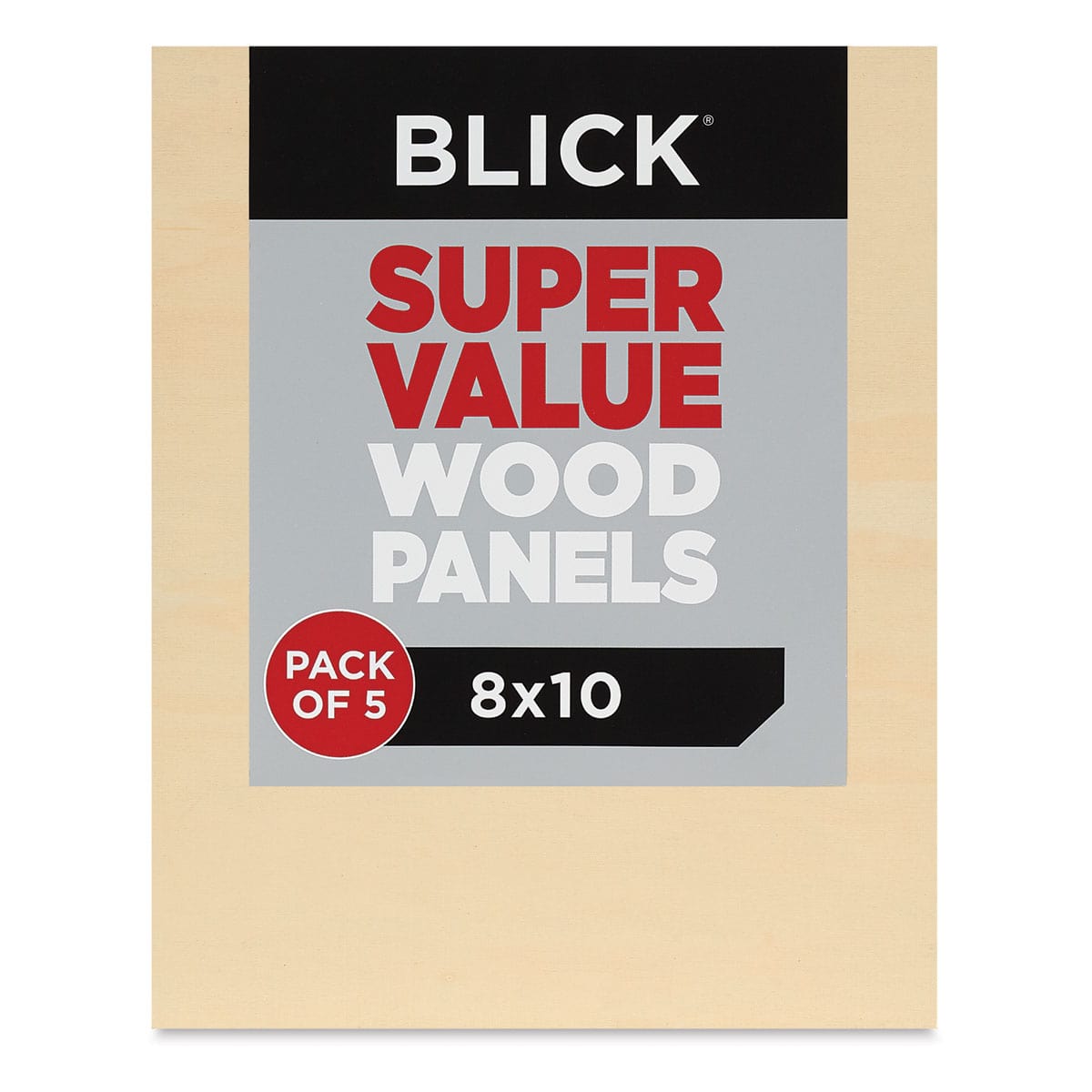 Blick Super Value Wood Panel Pack - 8'' x 10'', Pkg of 5