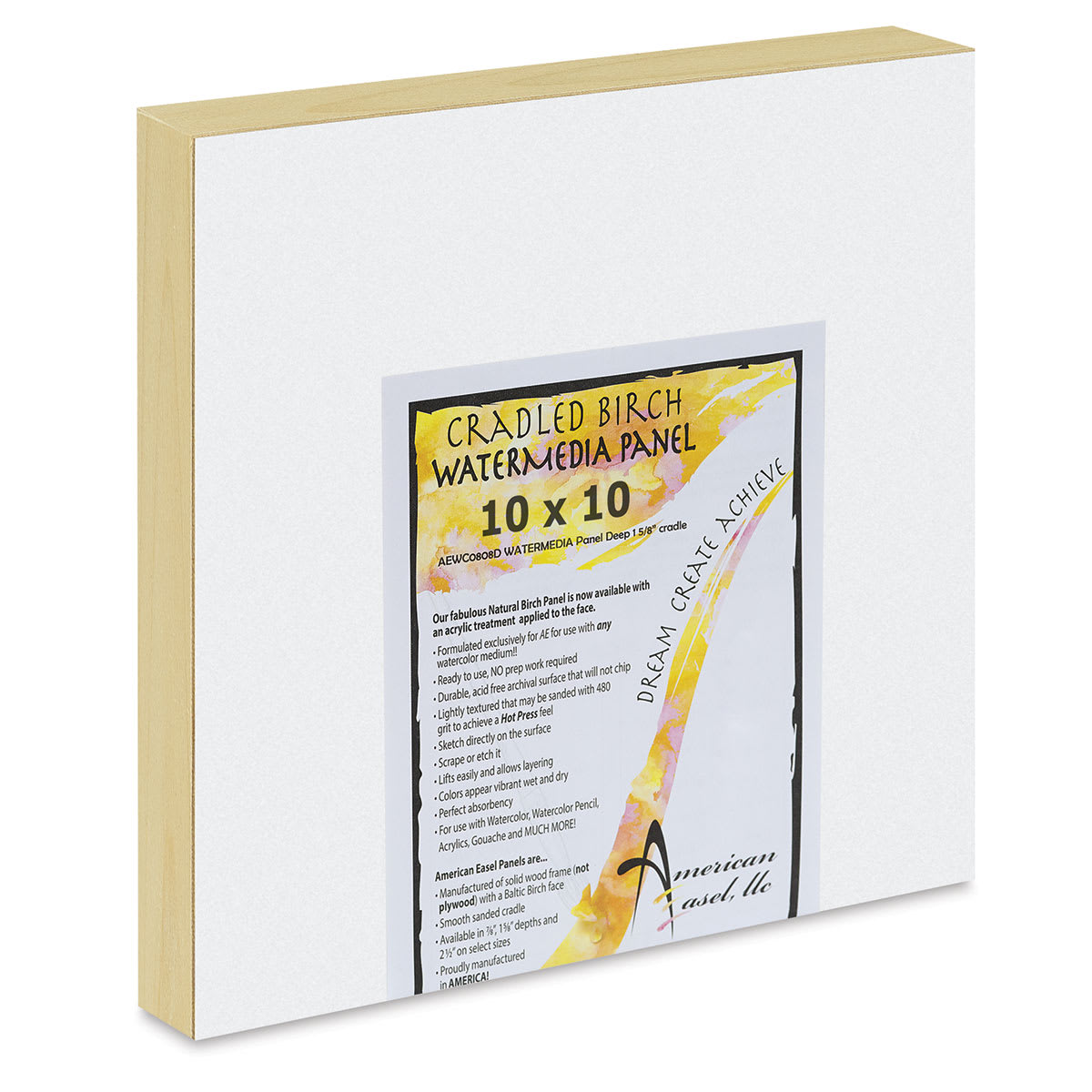 American Easel WaterMedia Panel - 10" x 10", Gallery Profile 1-5/8"