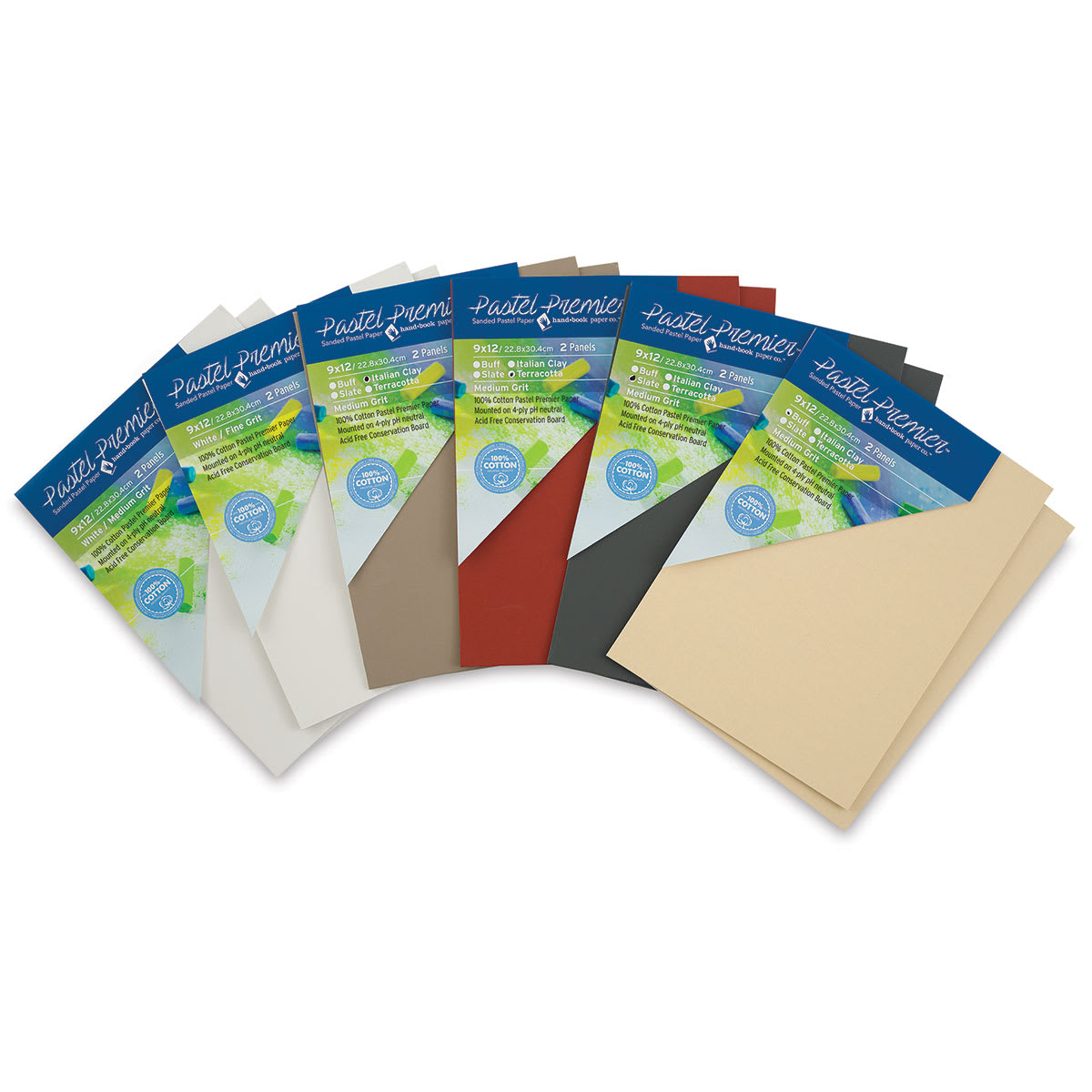 Hand Book Paper Co. Pastel Premier Conservation Panels - Group Shot of All Paper Tones