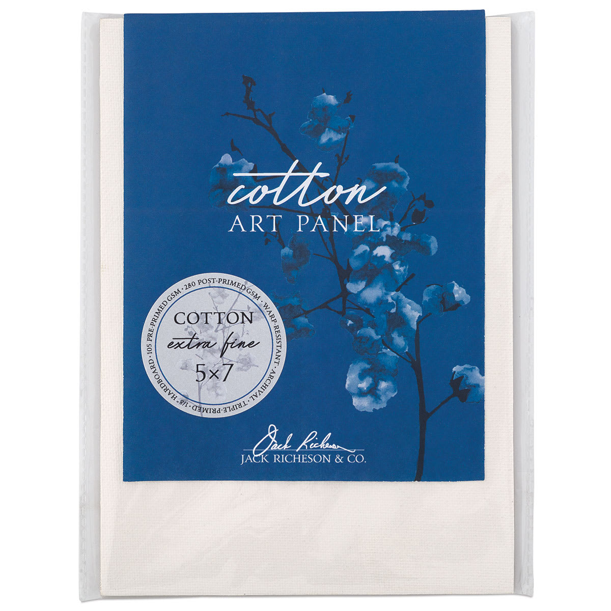 Richeson Cotton Art Panels - Front of 5" x 7" Extra Fine Texture Panel with label
Richeson Cotton Art Panels - Front of 5" x 7" Extra Fine Texture Panel with label