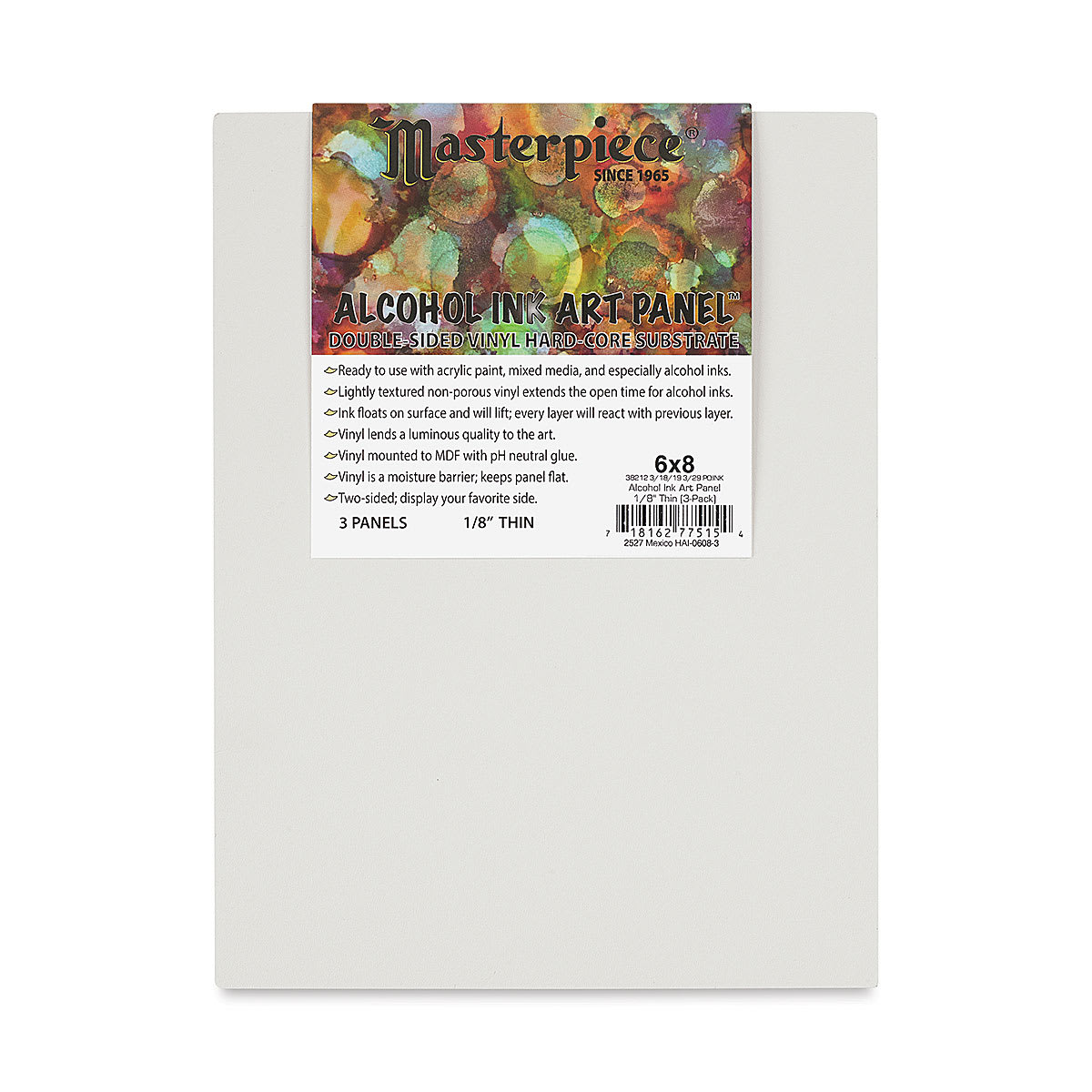 Masterpiece Alcohol Ink Art Panels - 6" x 8", Pkg of 3 front