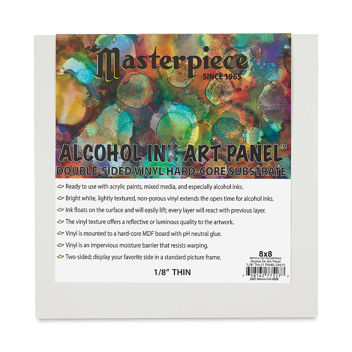 Masterpiece Alcohol Ink Art Panel - 8" x 8", Single Panel front