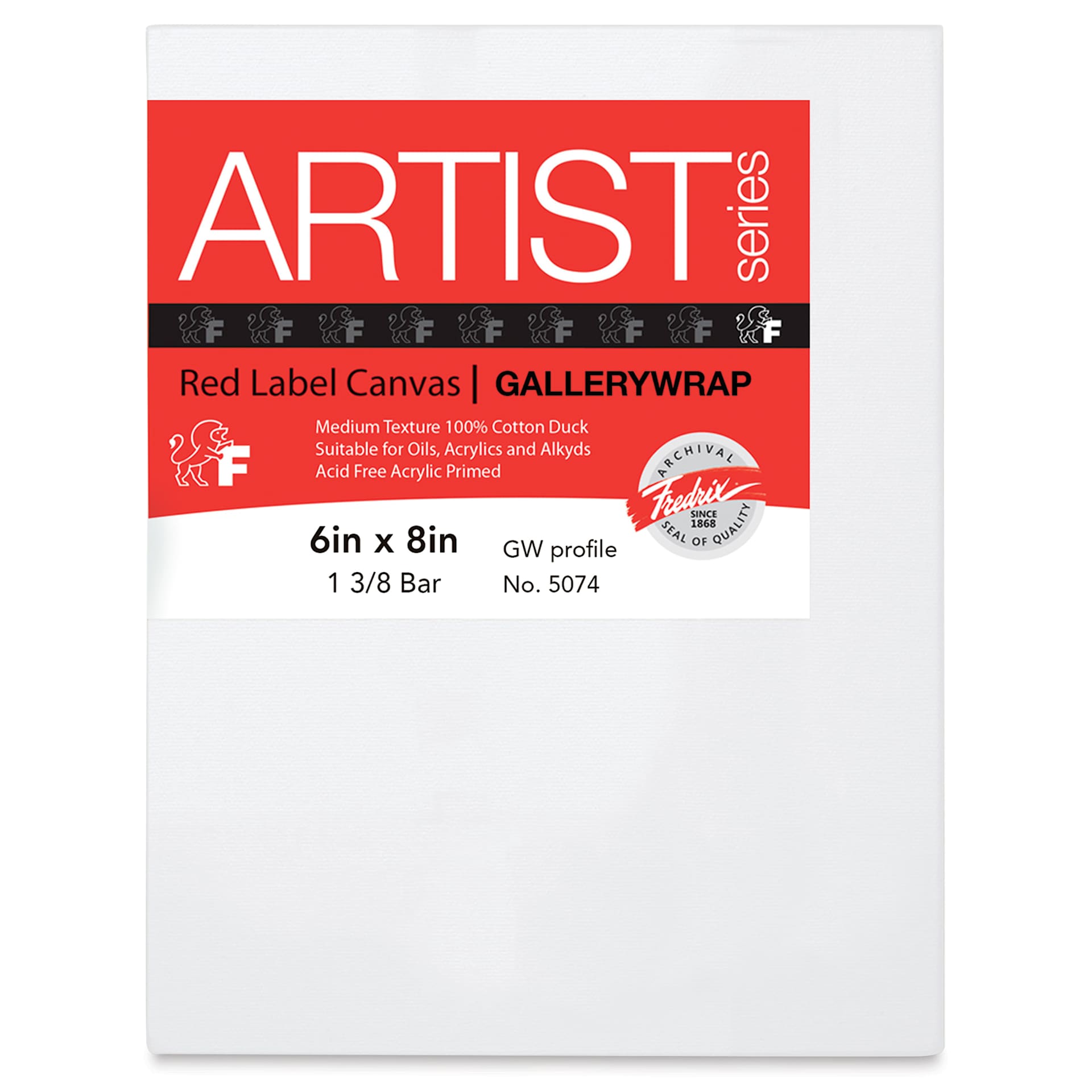 Fredrix Profile Cotton Canvas - 6" x 8", Gallerywrap