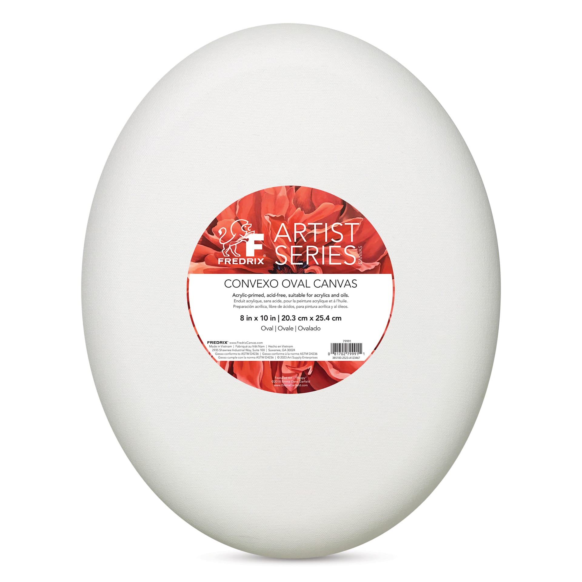 Fredrix Convexo Canvas - 8" x 10", Oval, front of canvas Fredrix Convexo Canvas - 8" x 10", Oval, front of canvas