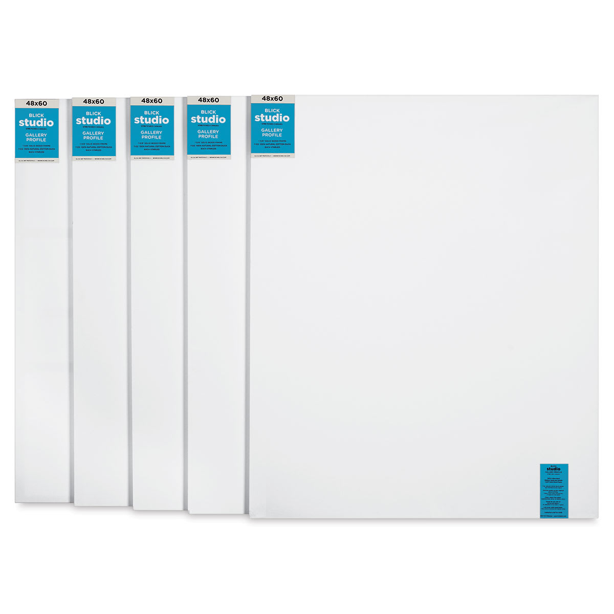 Blick Studio Stretched Cotton Canvas - Gallery Profile, 48" x 60", Pkg of 5 (fronts)