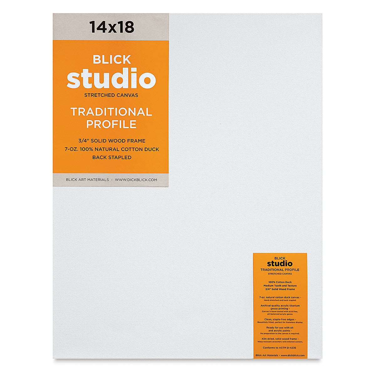 Blick Studio Stretched Cotton Canvas - Traditional Profile, 14" x 18" (front)