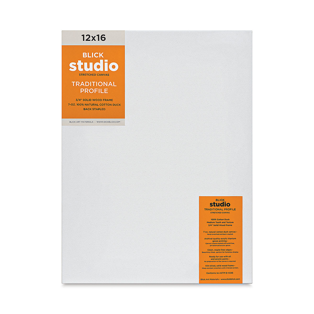 Blick Studio Stretched Cotton Canvas - Traditional Profile, 12" x 16" (front)
