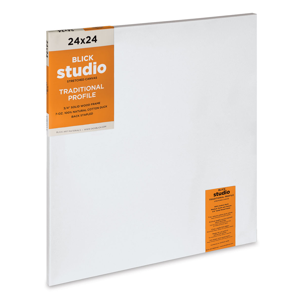 Blick Studio Stretched Cotton Canvas - Traditional Profile, 24" x 24" (side view)
