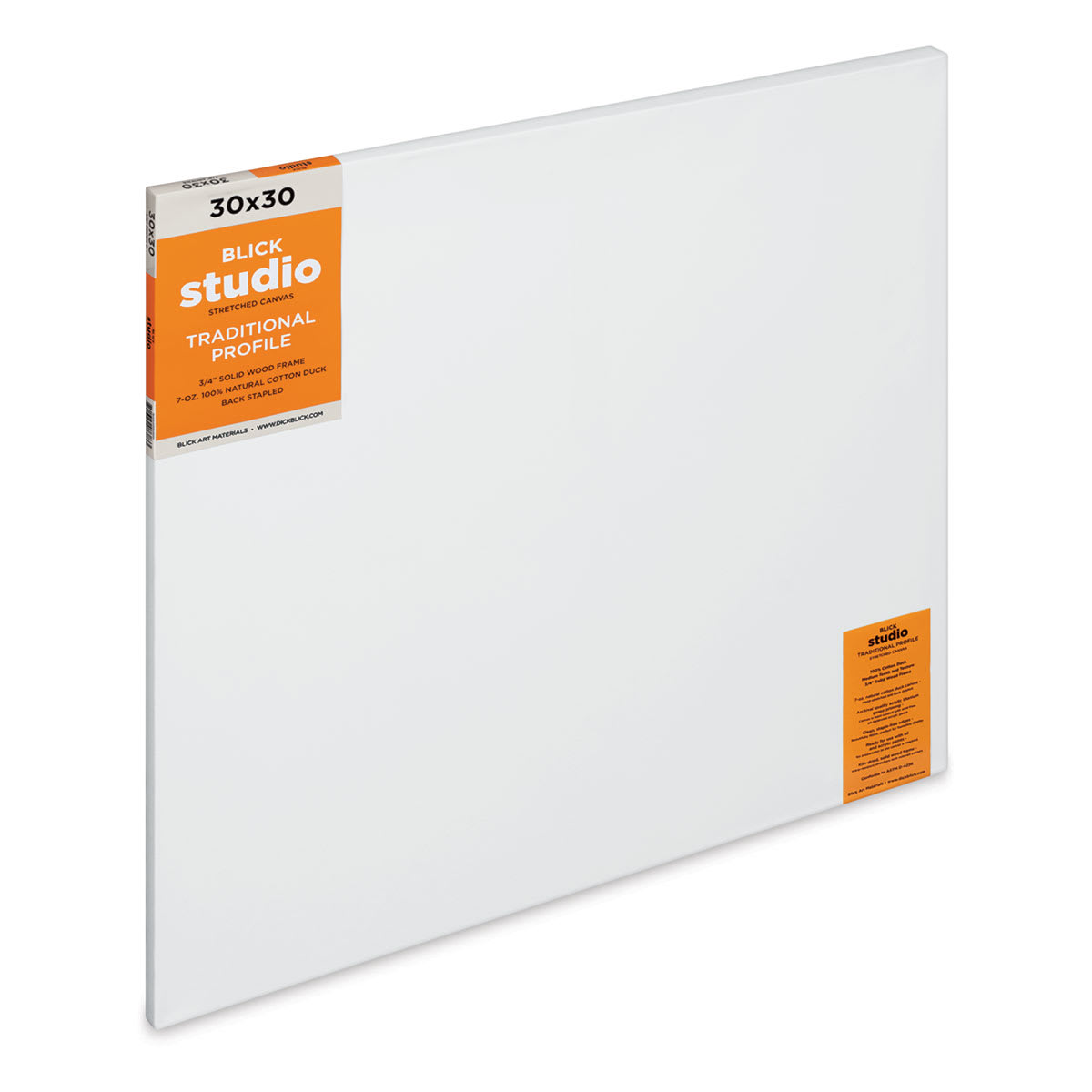 Blick Studio Stretched Cotton Canvas - Traditional Profile, 30" x 30" (side view)