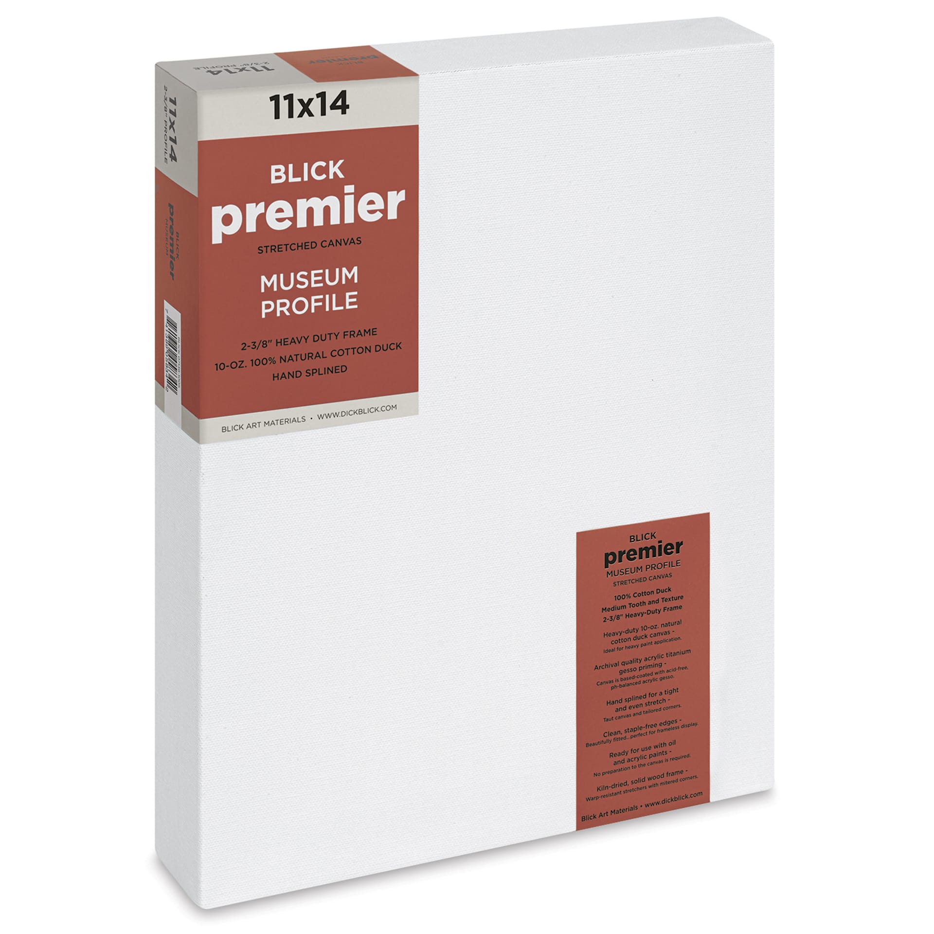 Blick Premier Stretched Cotton Canvas - Museum Profile, Splined, 11" x 14" Blick Premier Stretched Cotton Canvas - Museum Profile, Splined, 11" x 14"