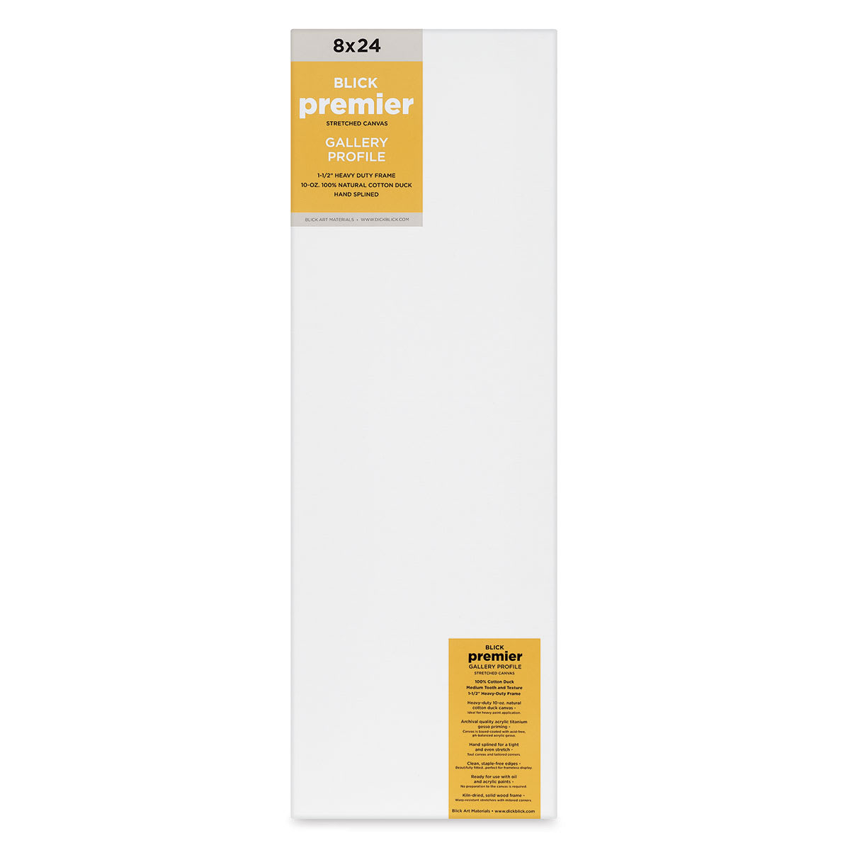 Blick Premier Stretched Cotton Canvas - Gallery Profile, Splined, 8" x 24" (front)